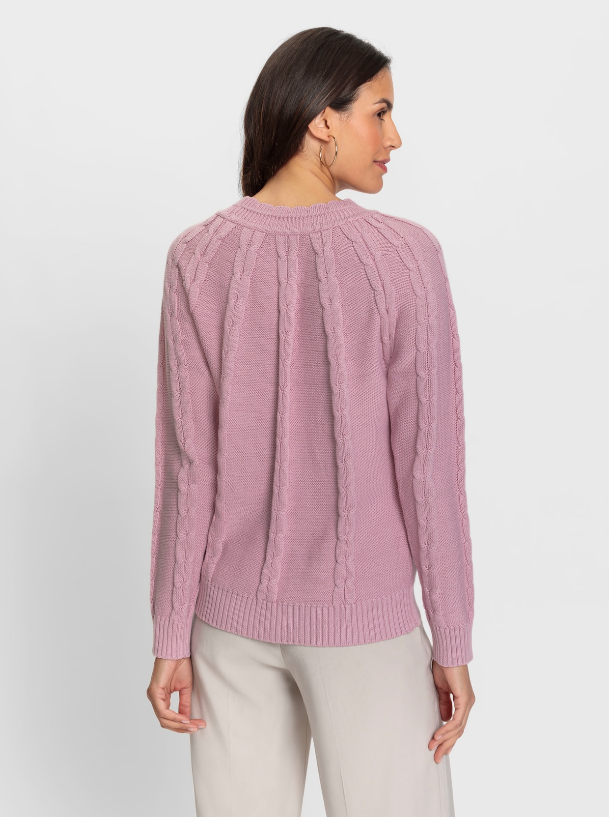 Langarm-Pullover - rosé