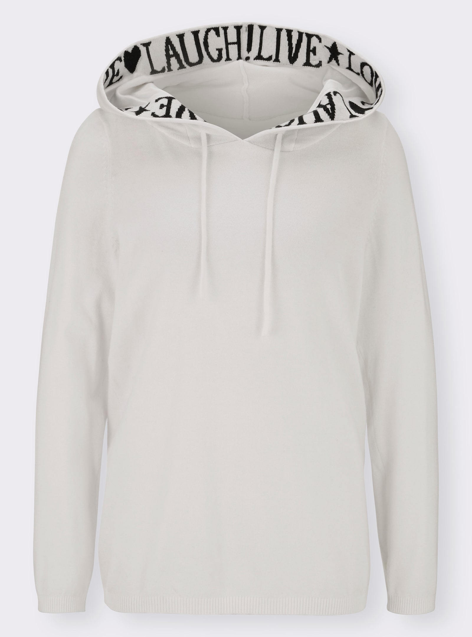 heine Kapuzenpullover mit Schriftzug - ecru