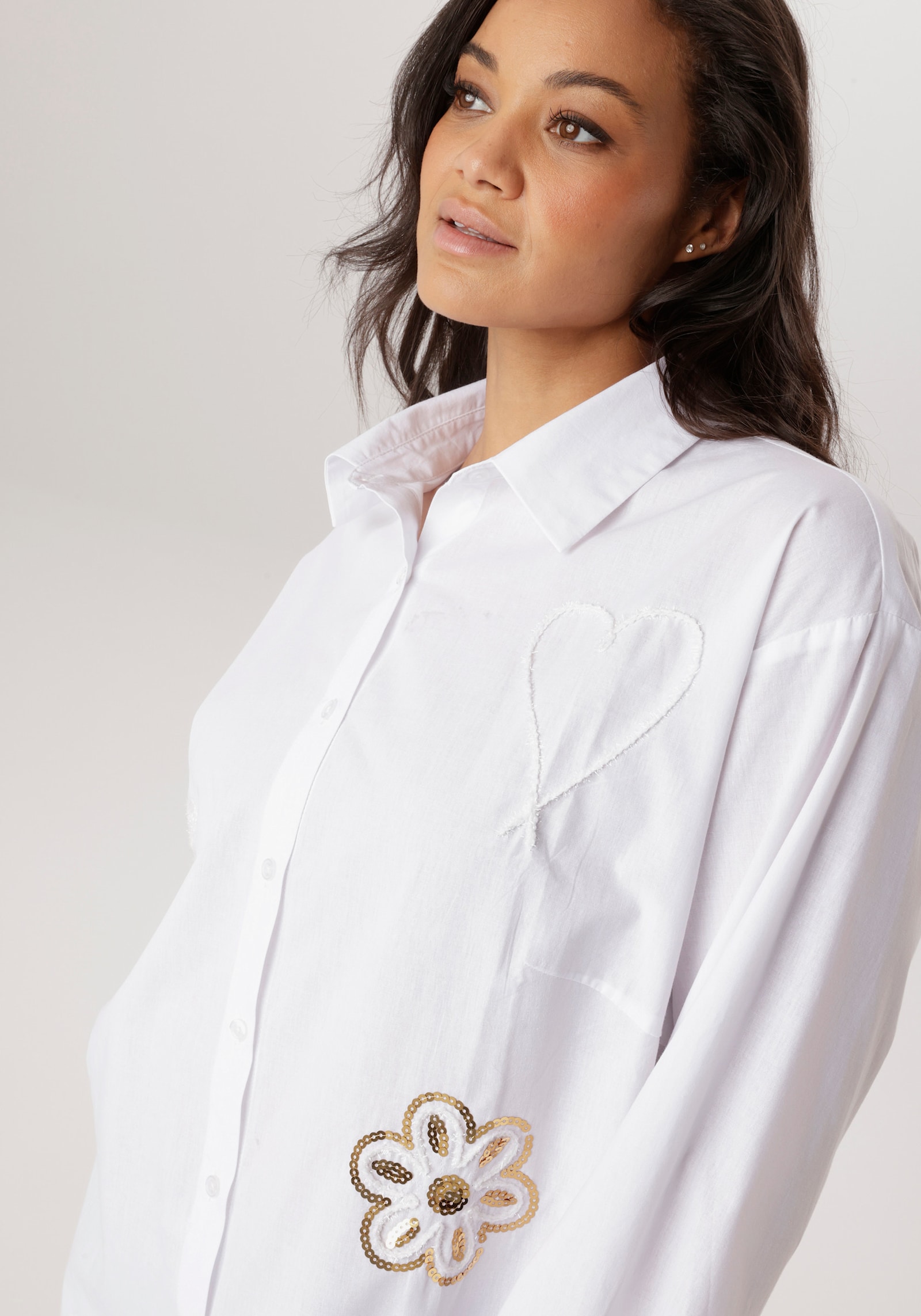 Aniston PLUS Hemdbluse - weiß