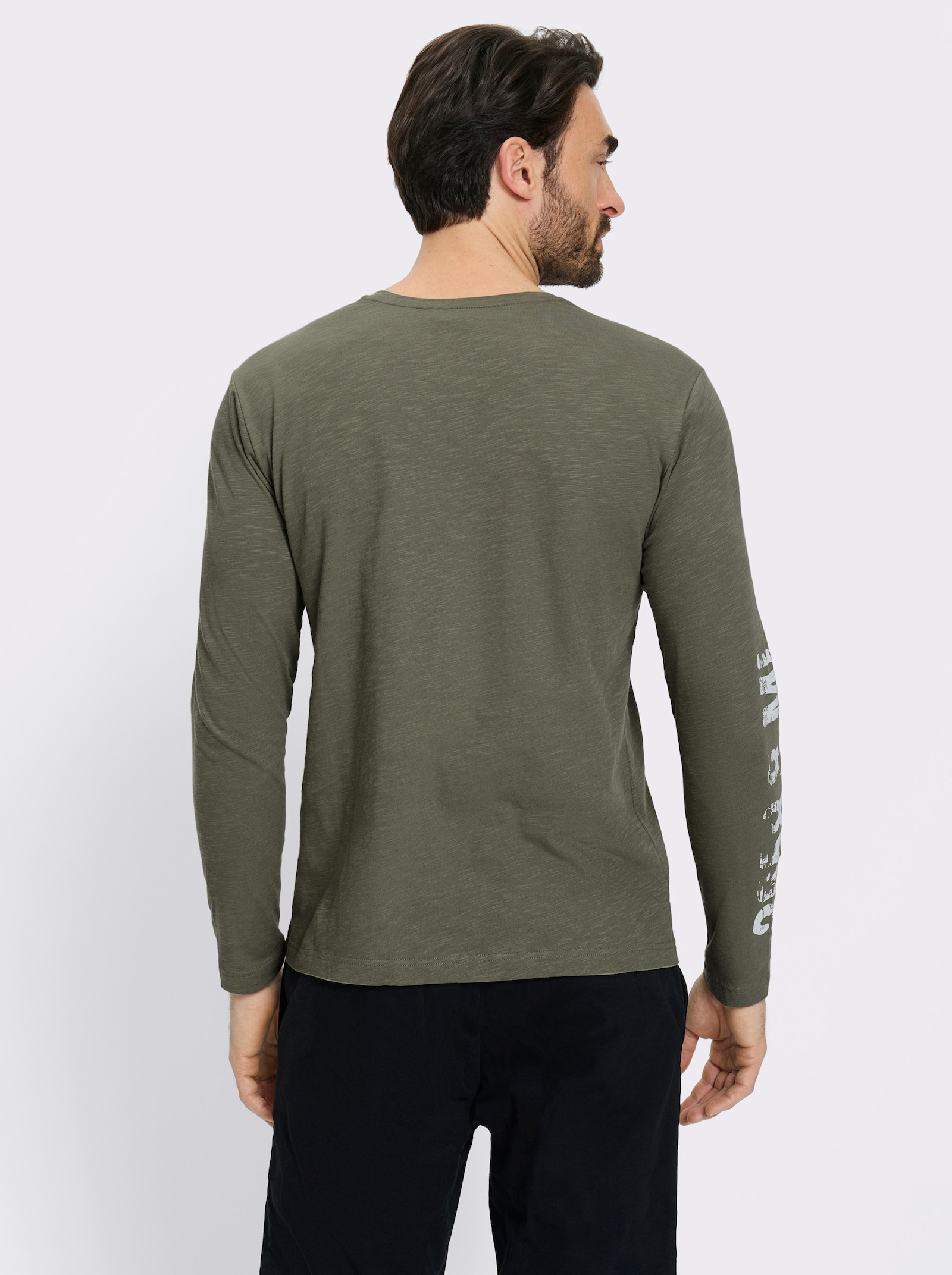 Catamaran Langarmshirt mit platziertem Druck - khaki-bedruckt
