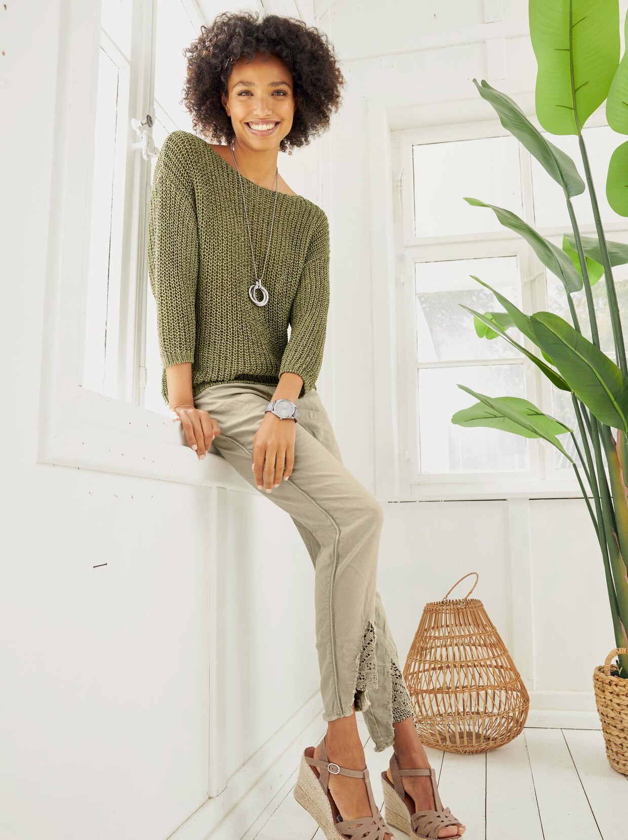 Linea Tesini Pullover - khaki