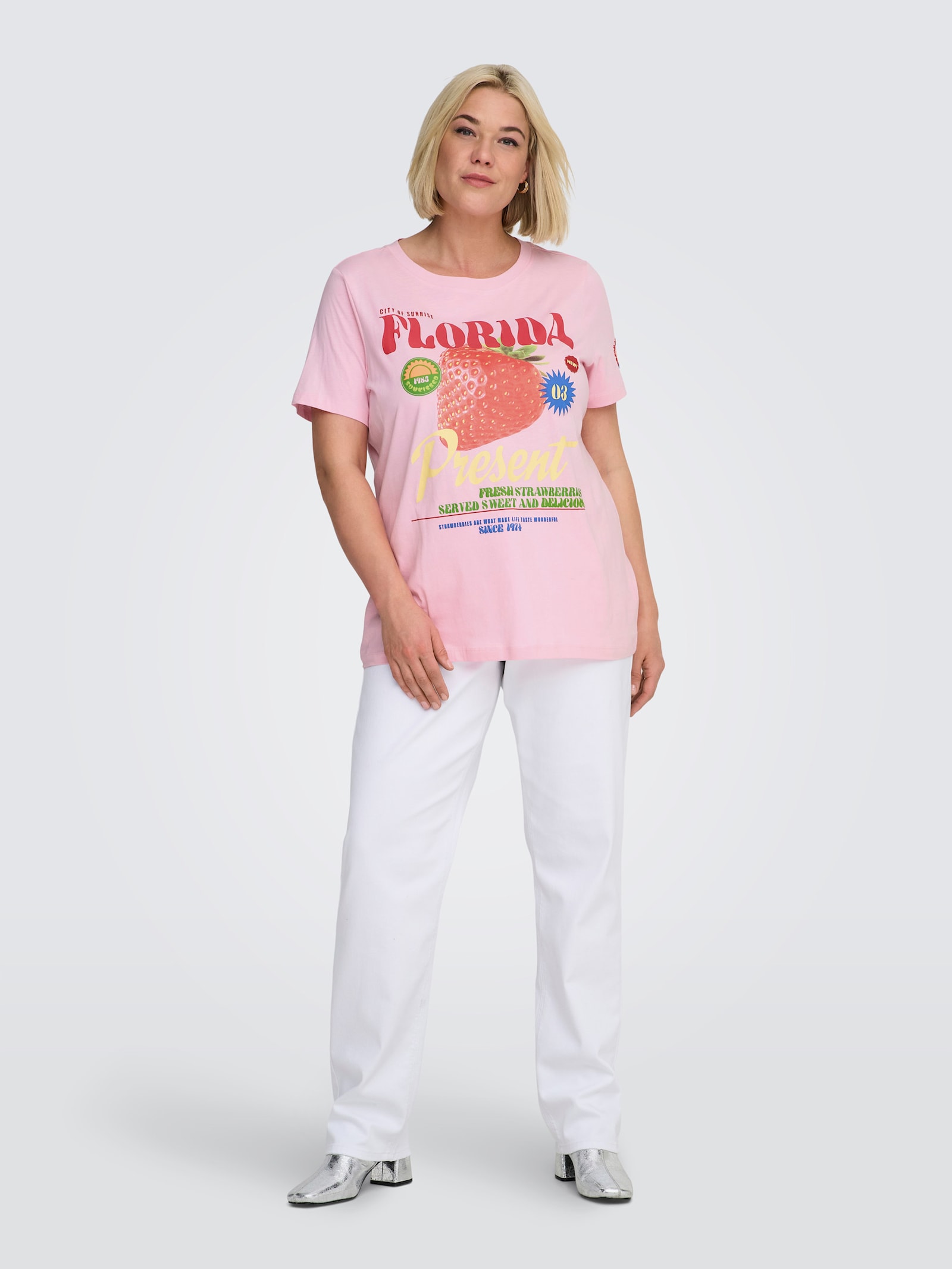 ONLY CARMAKOMA Kurzarmshirt - romance rose print:florida