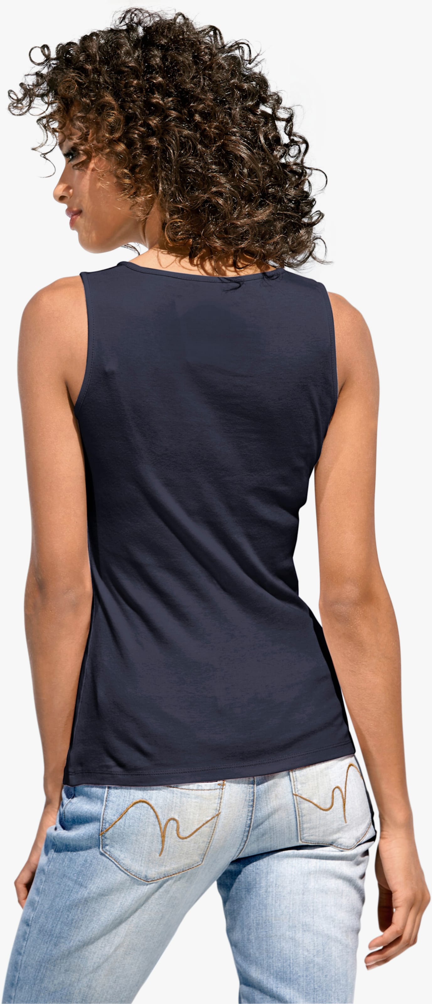 heine Shirttop mit Karree-Ausschnitt - marine