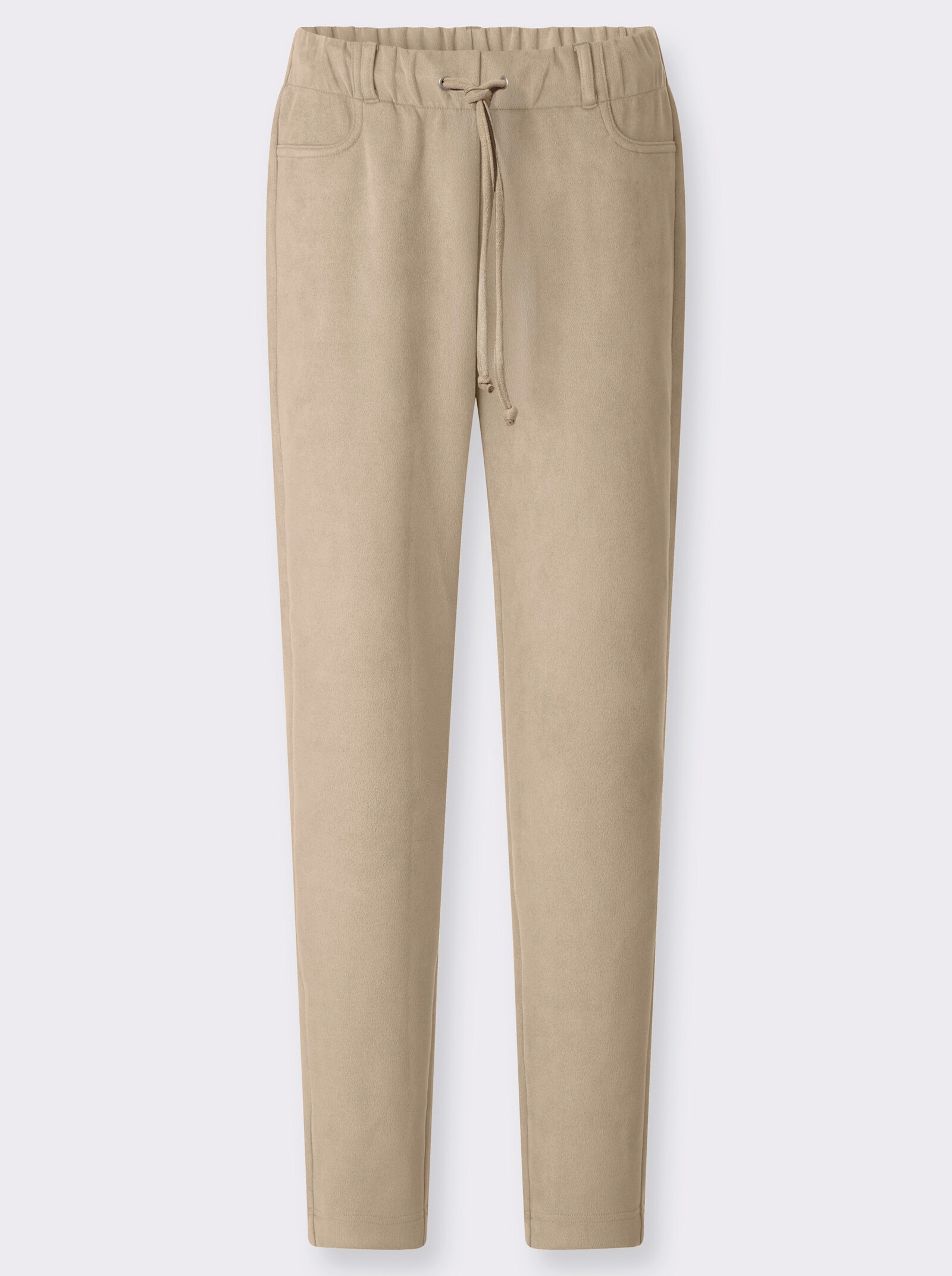 Hose in Velourleder-Optik - beige