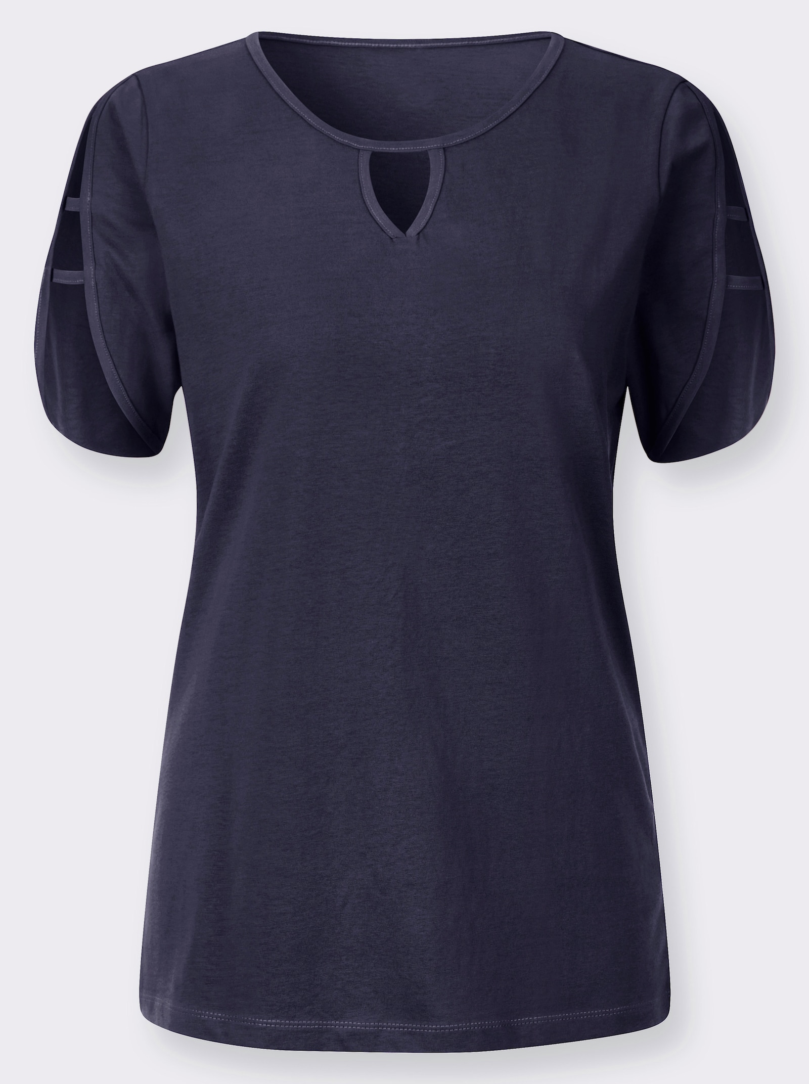 Tričko pro volný čas zdobené paspulkou - námořnická modrá