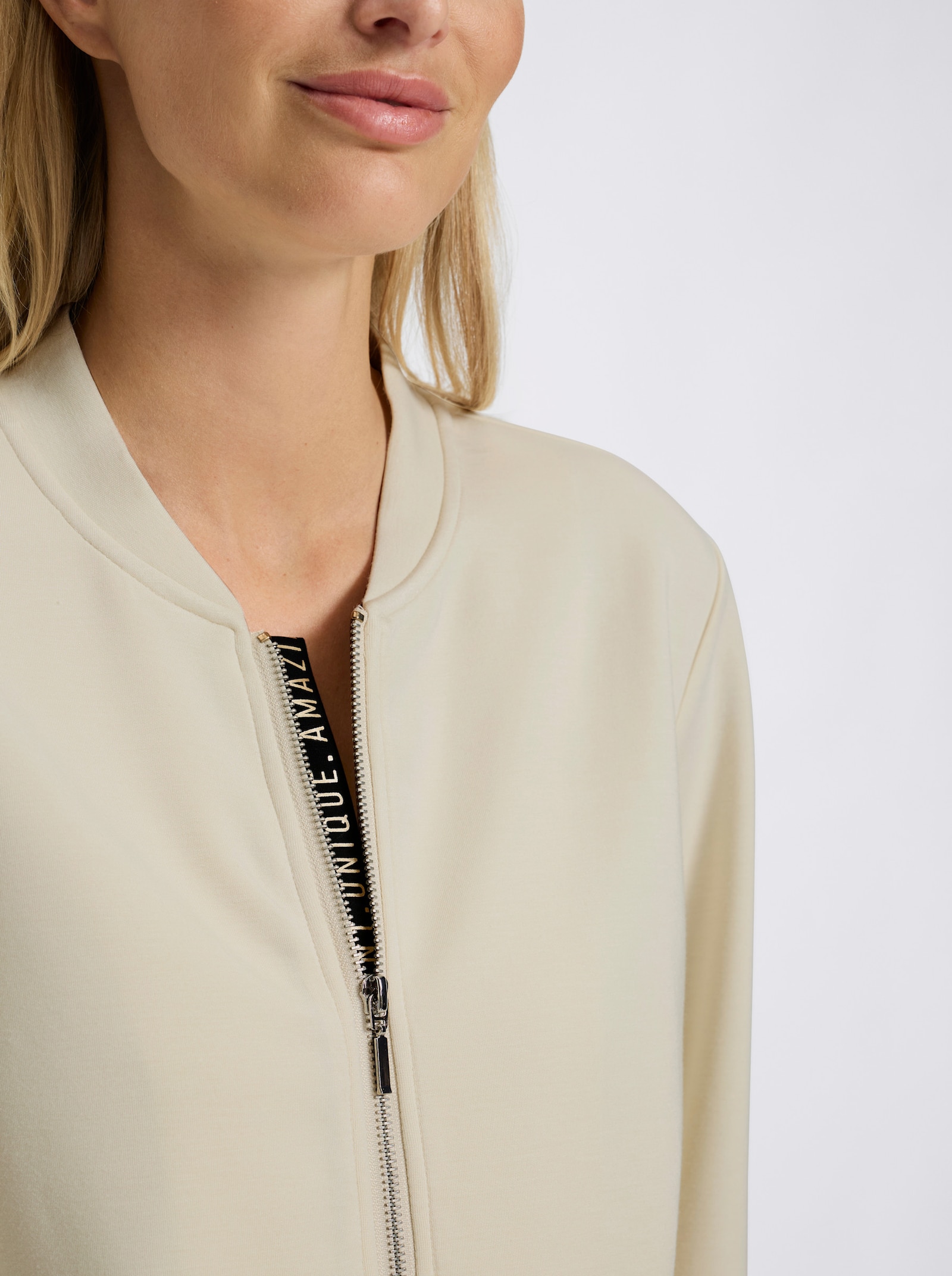 heine Shirtjacke mit 2-Wege-Reissverschluss - champagner