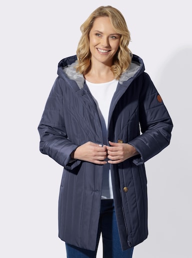 Steppjacke mit Kapuzenkragen - marine