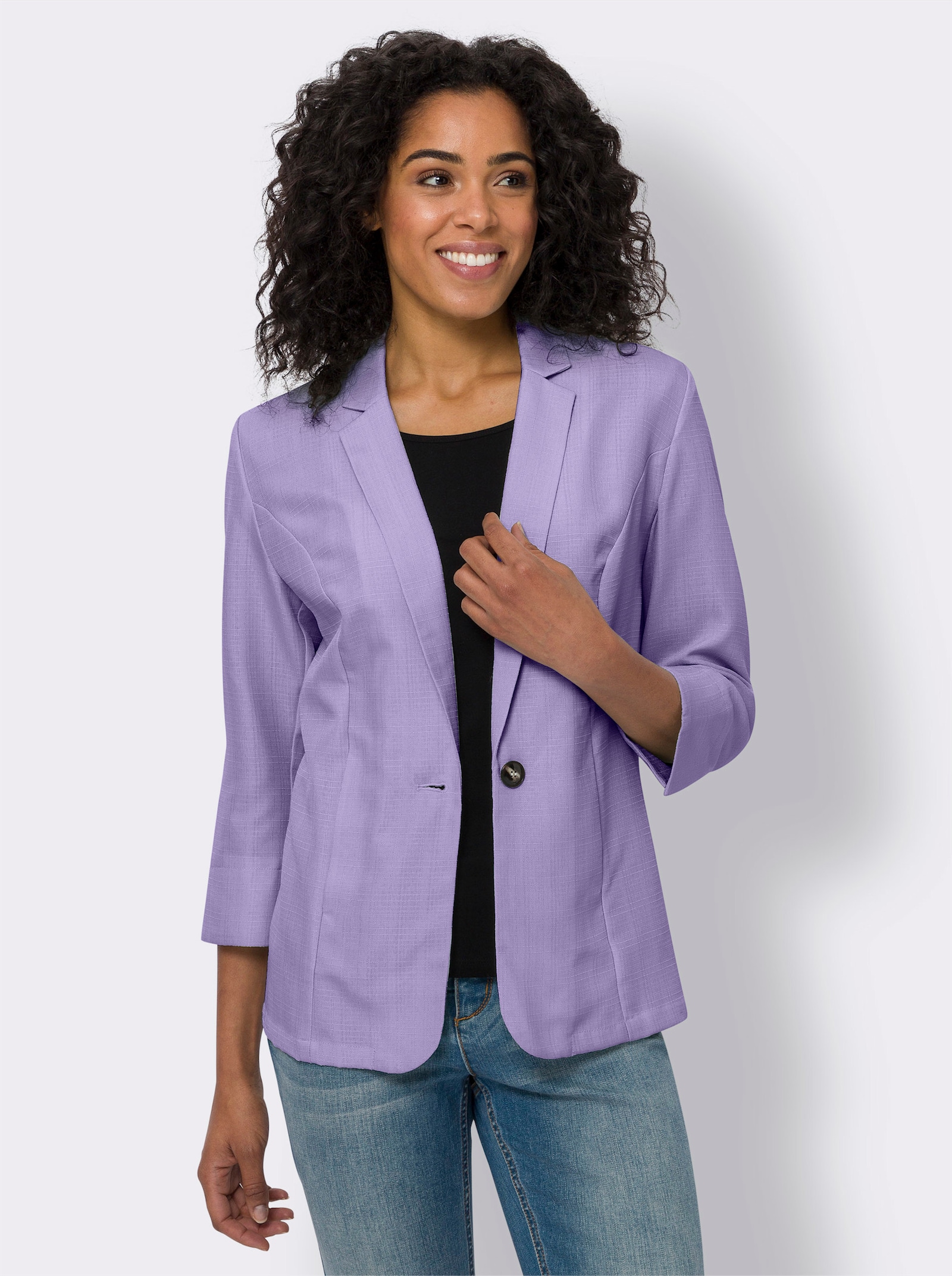 Blazer in Leinen-Optik - lavendel