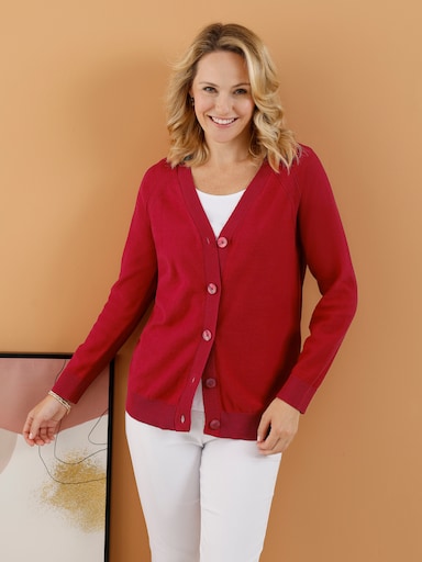 Strickjacke mit Raglan-Ärmeln - rot