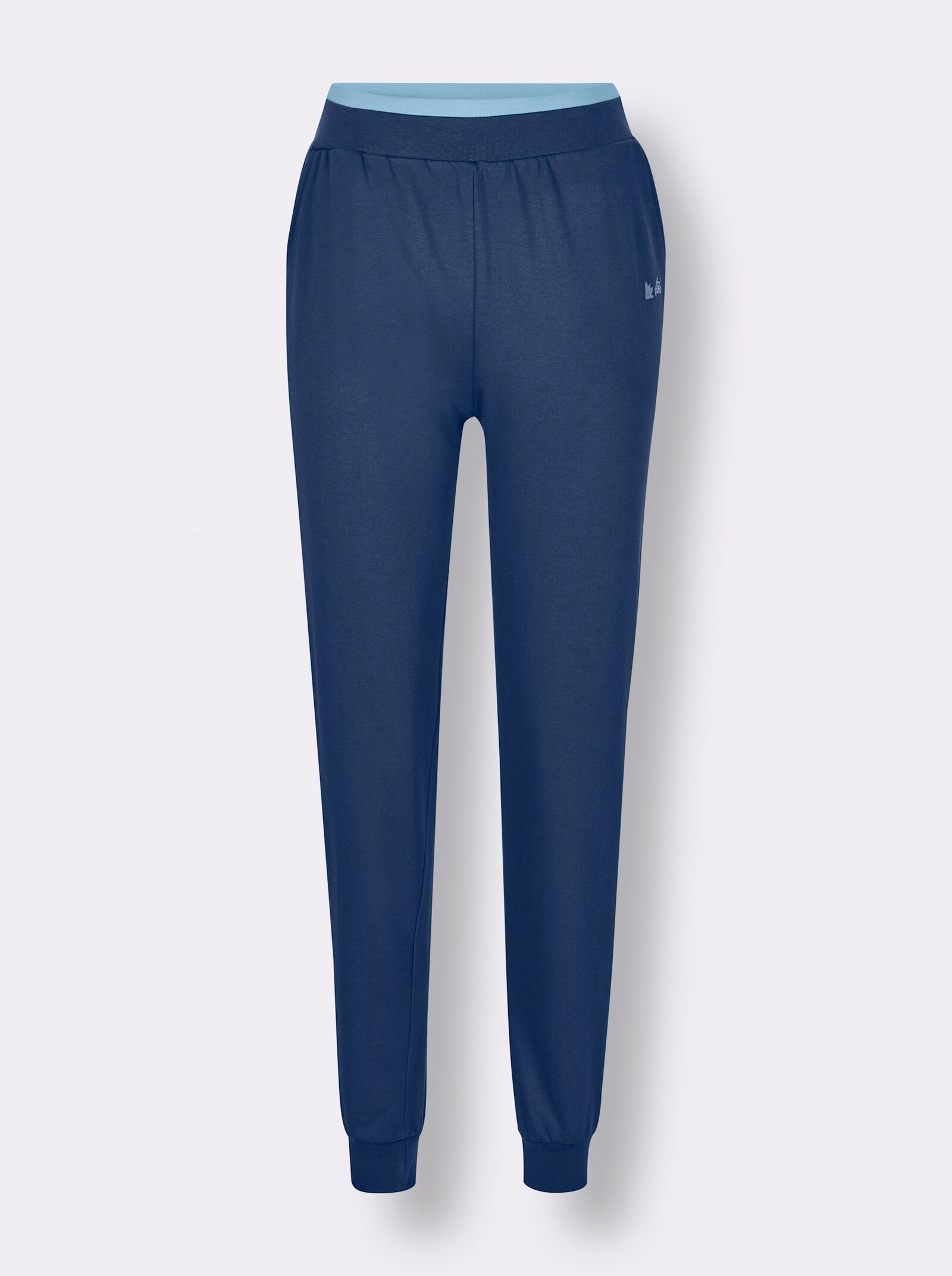feel good Dehnbund-Hose mit Bündchen - jeansblau-aqua