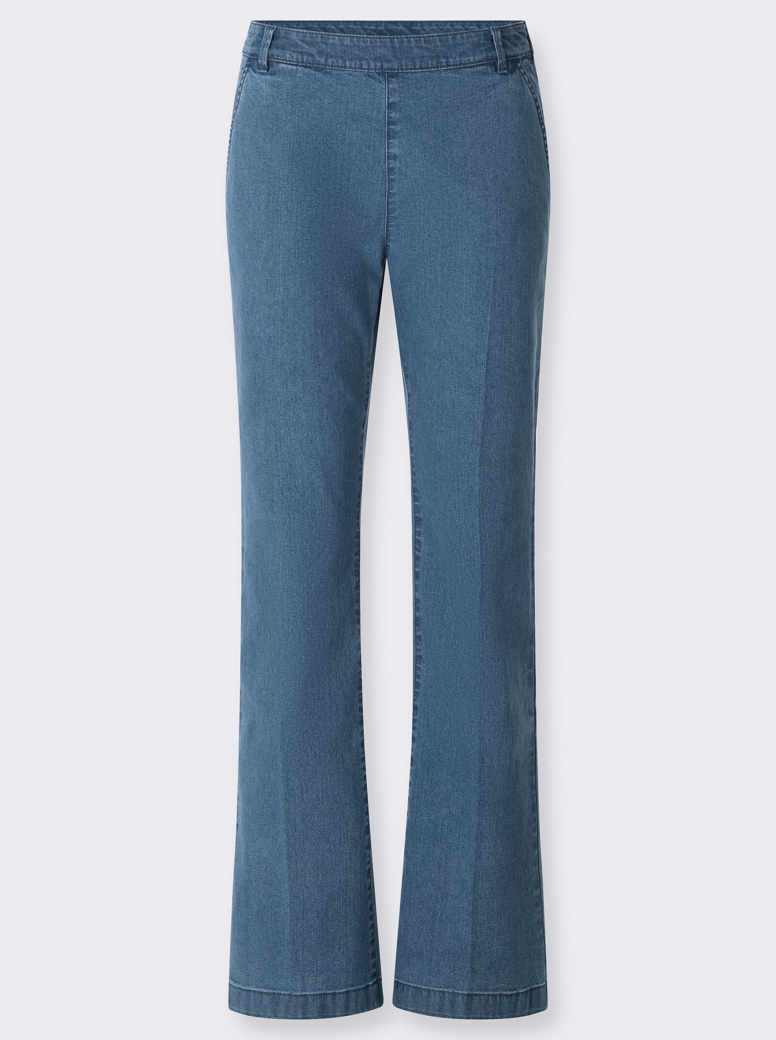 Jeans mit seitlichen Reißverschlüssen - blue-bleached