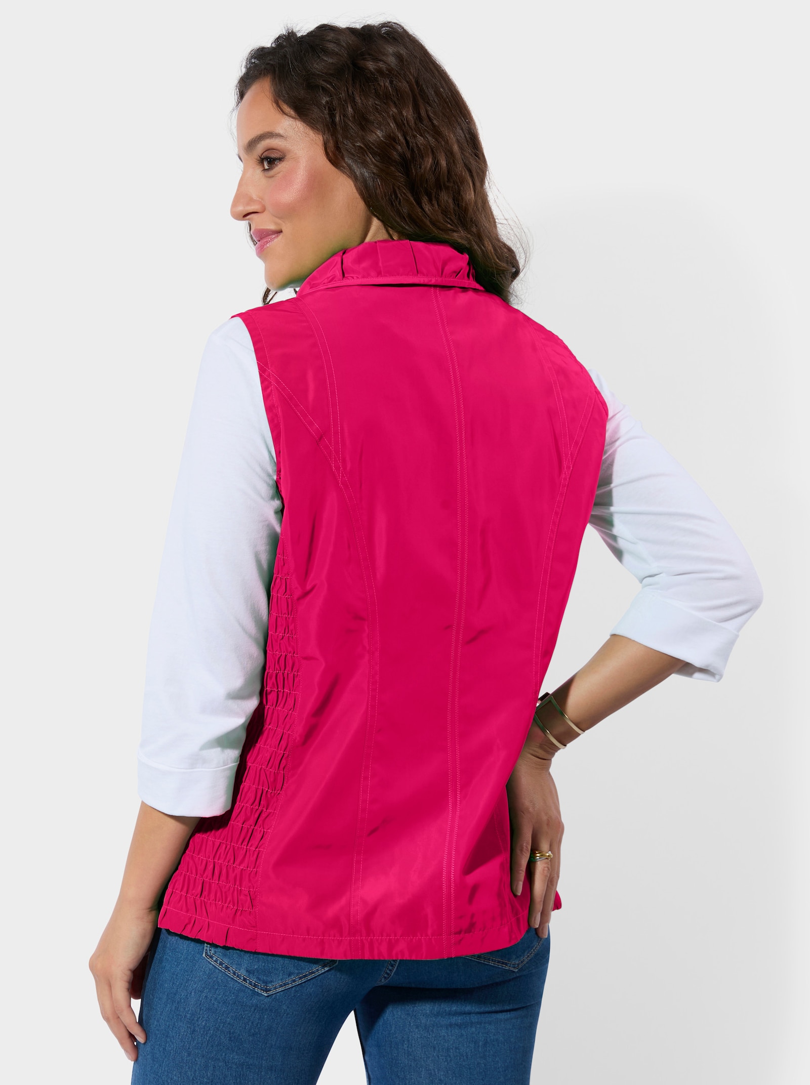Weste mit figurfreundlicher Raffung - pink