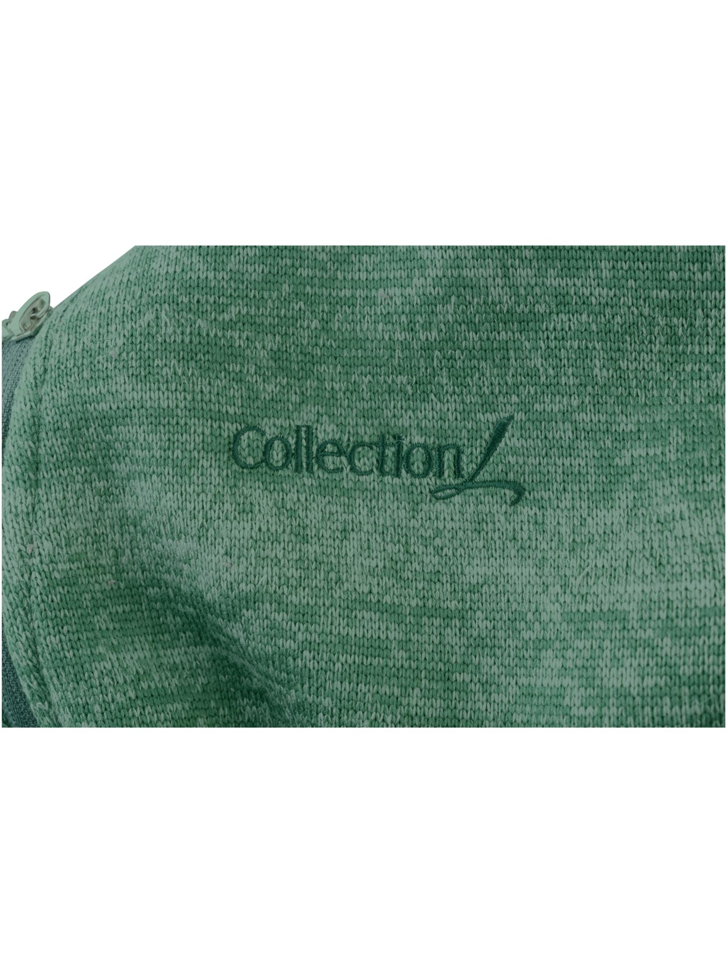 Collection L Fleece-Jacke - grün-meliert