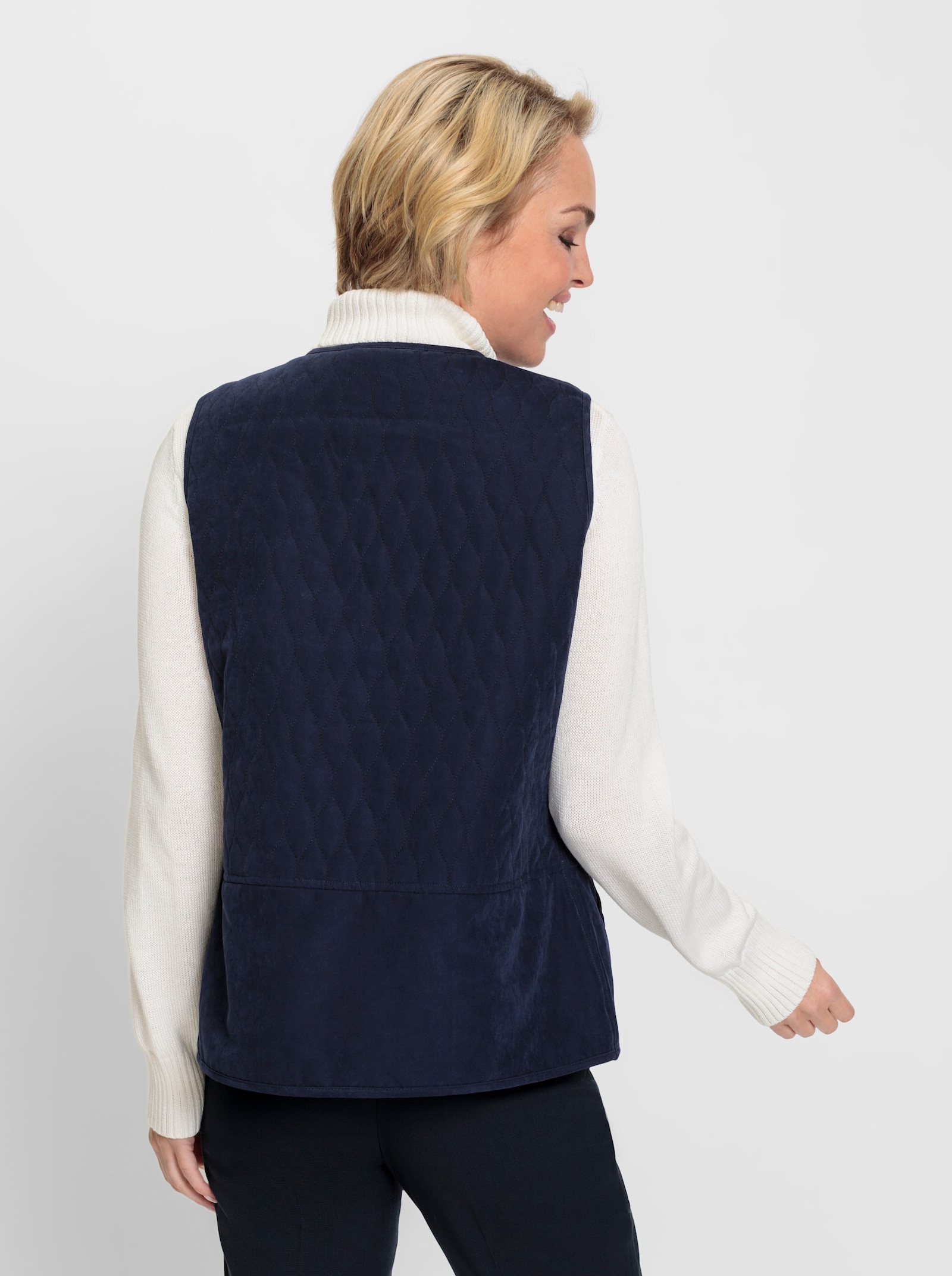 Steppweste mit Pattentaschen - marine