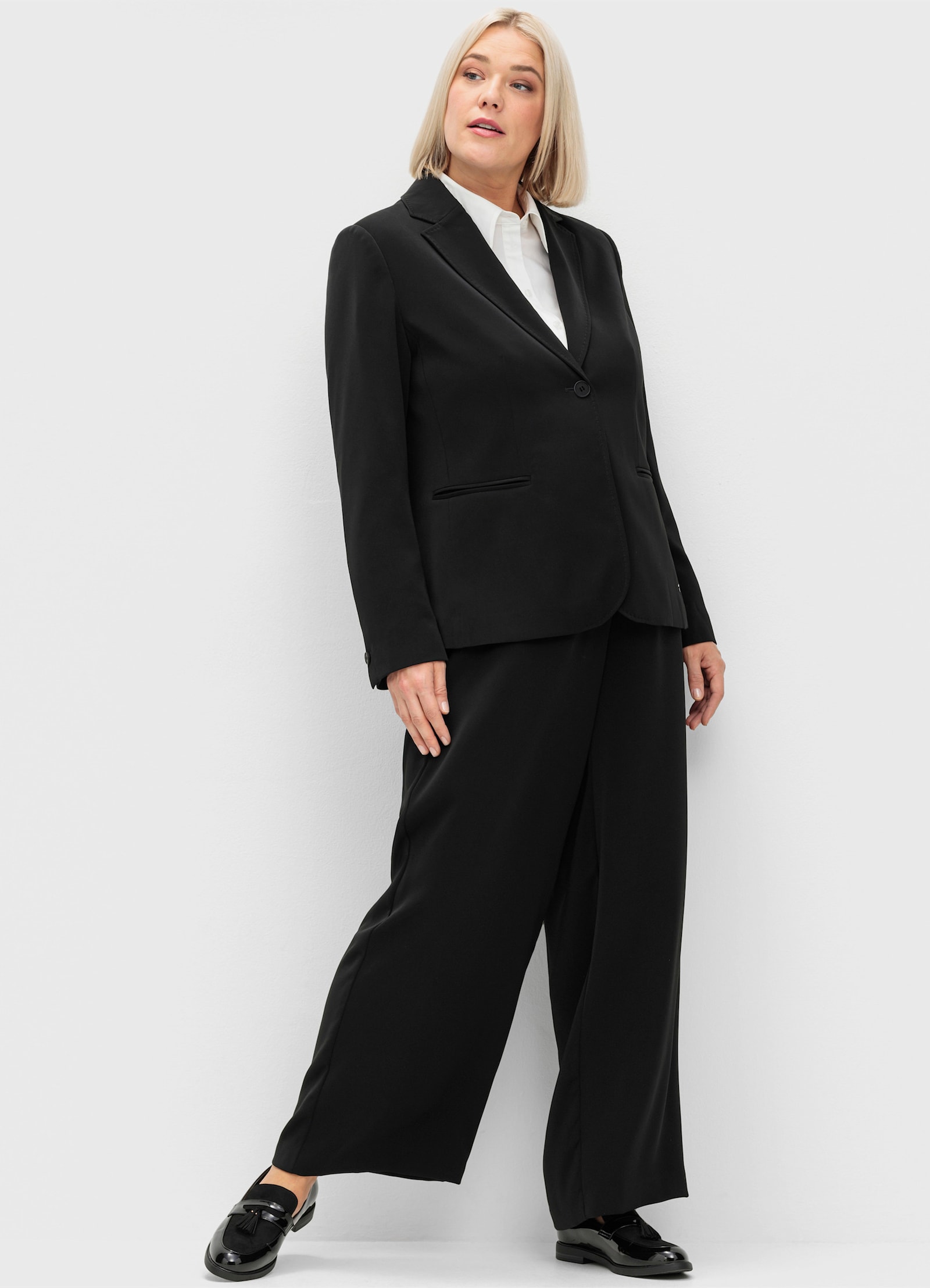 sheego Blazer met reverskraag - zwart