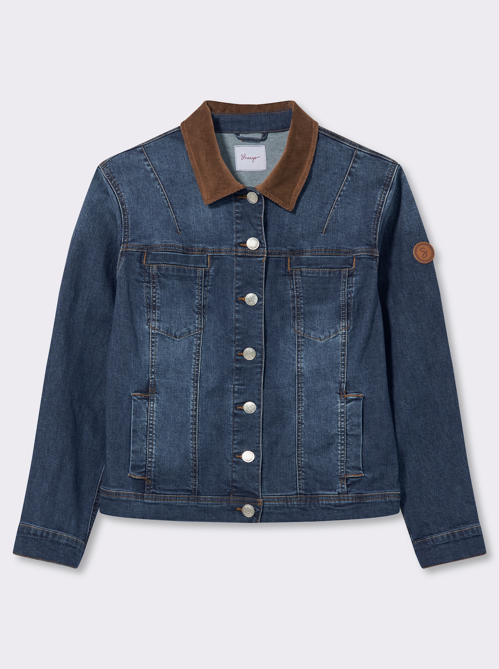 sheego Jeansjacke in leichter Waschung - blue-stone-washed