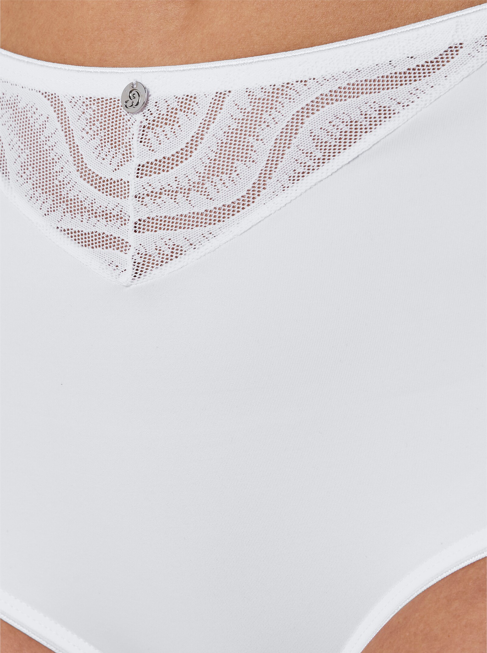 wäschepur Taillenslip mit Spitzeneinsatz - 2x weiß