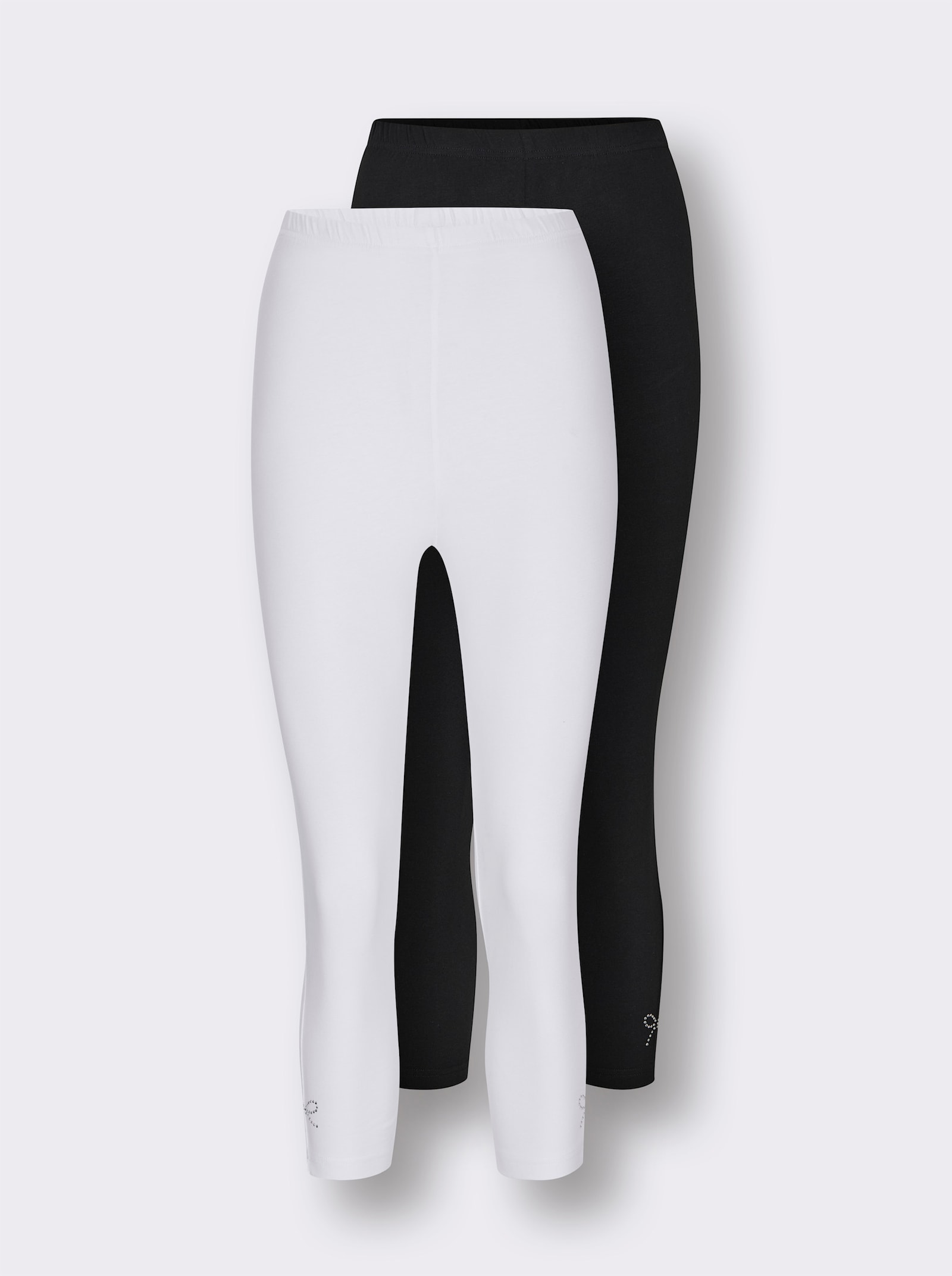 feel good Leggings 3/4-lang - schwarz + weiß