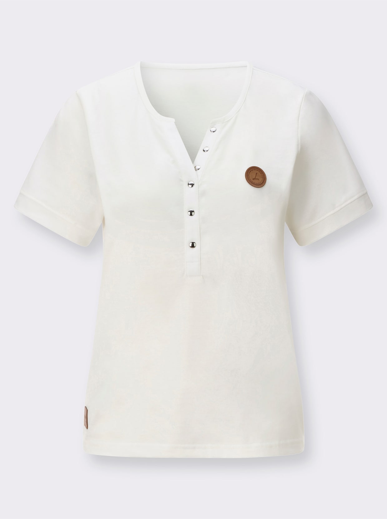 Kurzarmshirt aus reiner Baumwolle - ecru