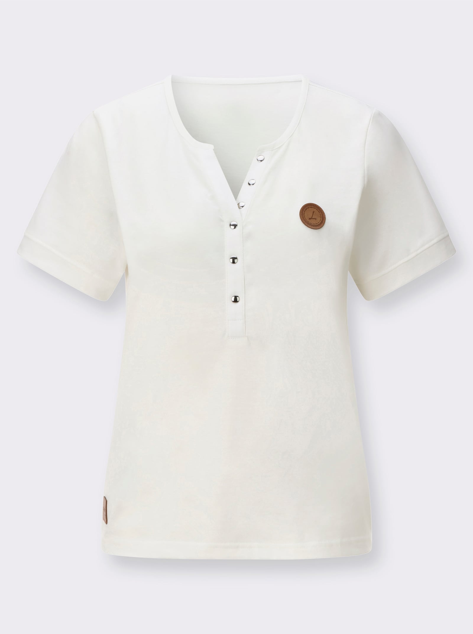 Kurzarmshirt aus reiner Baumwolle - ecru