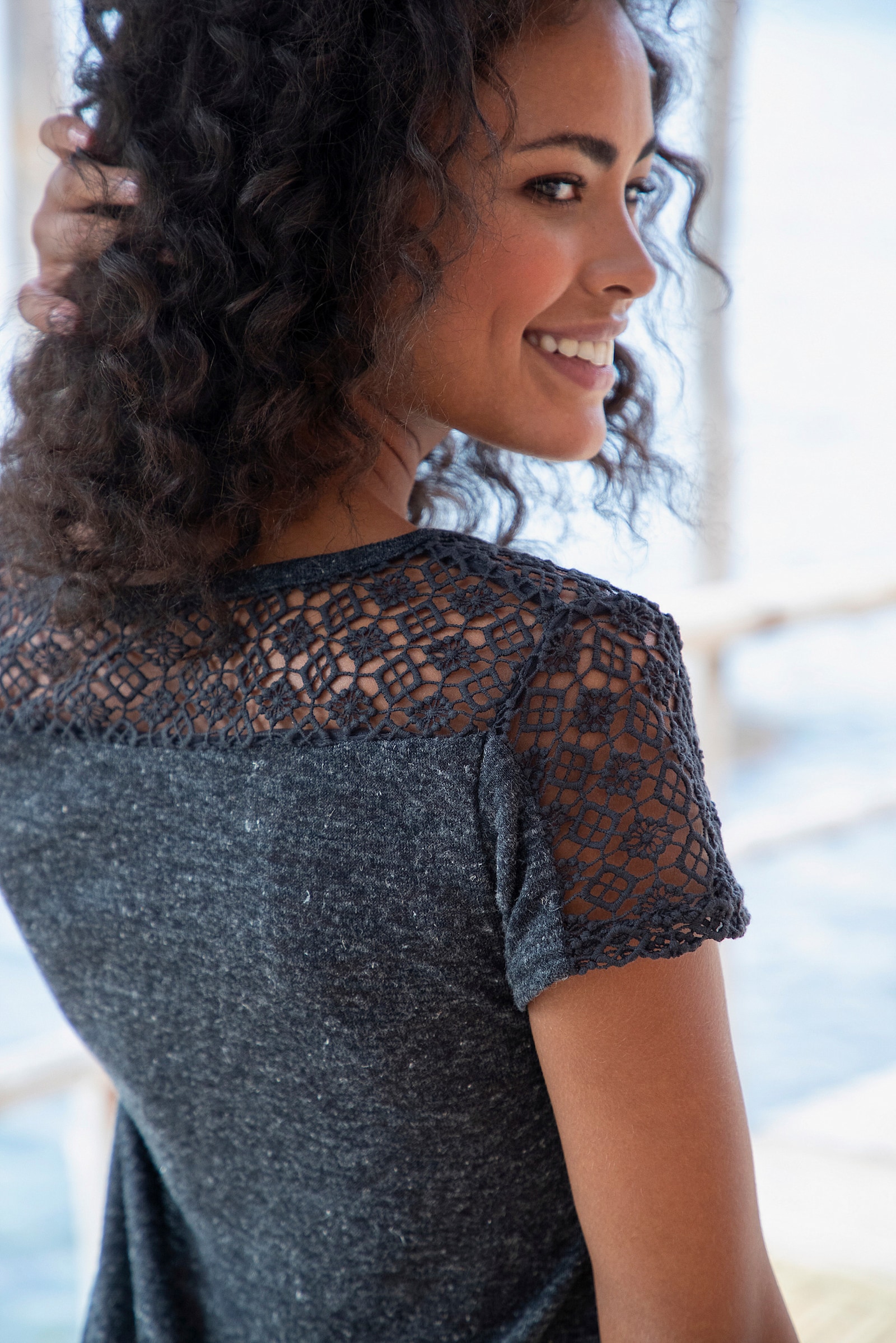 Vivance Kurzarmshirt - anthrazit-meliert