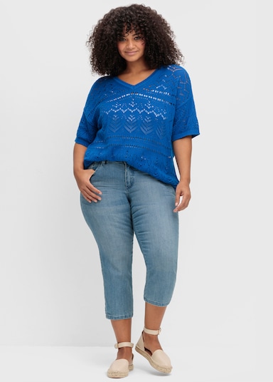 sheego Pullover - kobaltblau