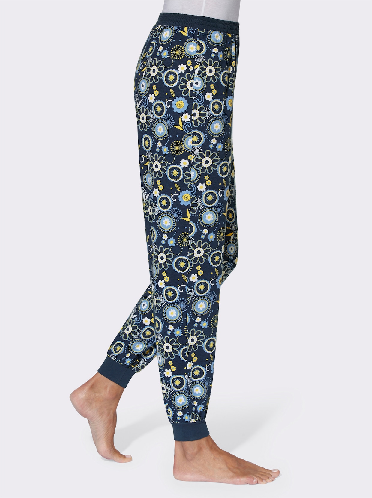 Pyjamabroek - donkerblauw geprint