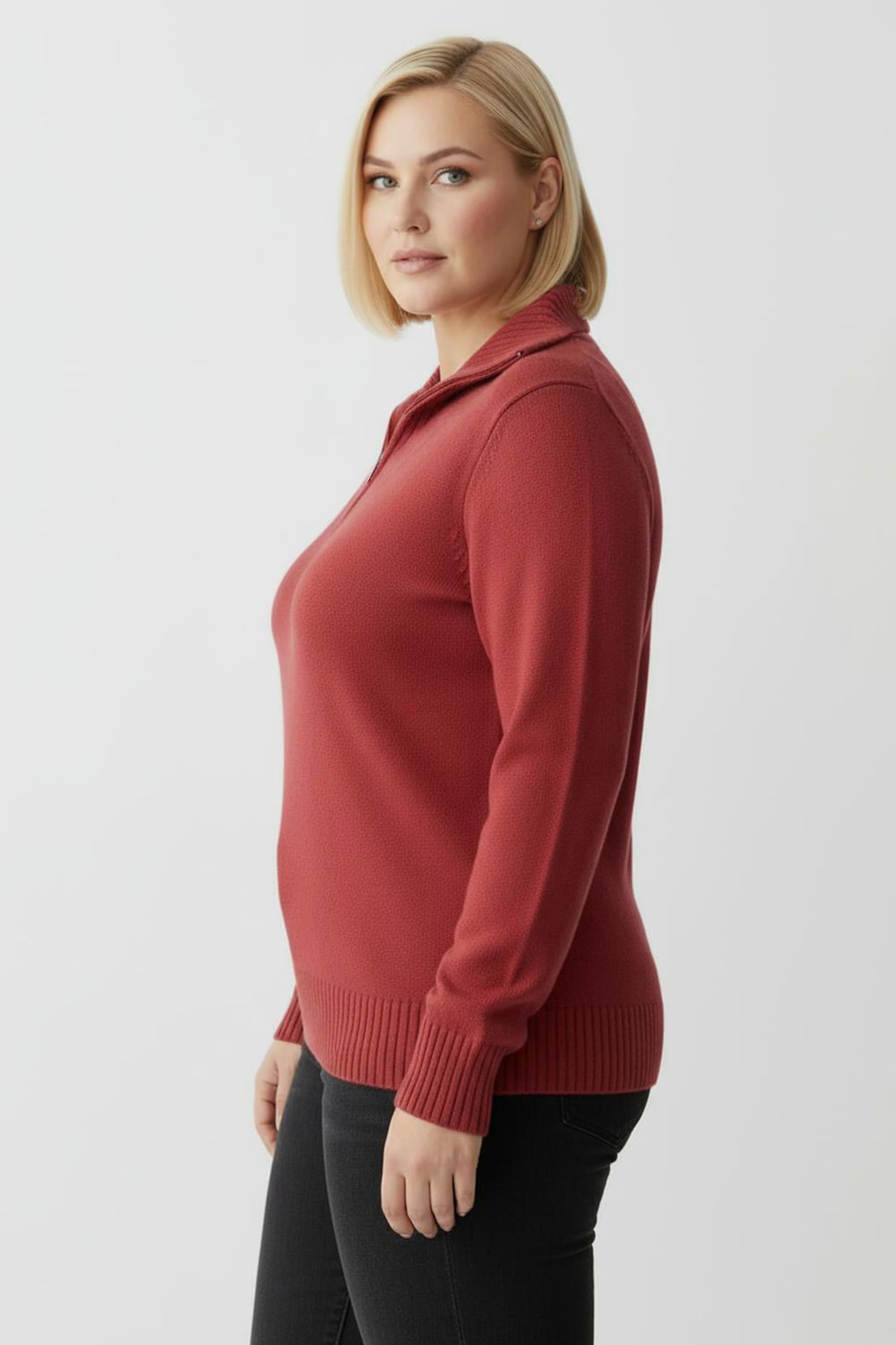 Troyer mit breiten Rippabschlüssen - korallenrot