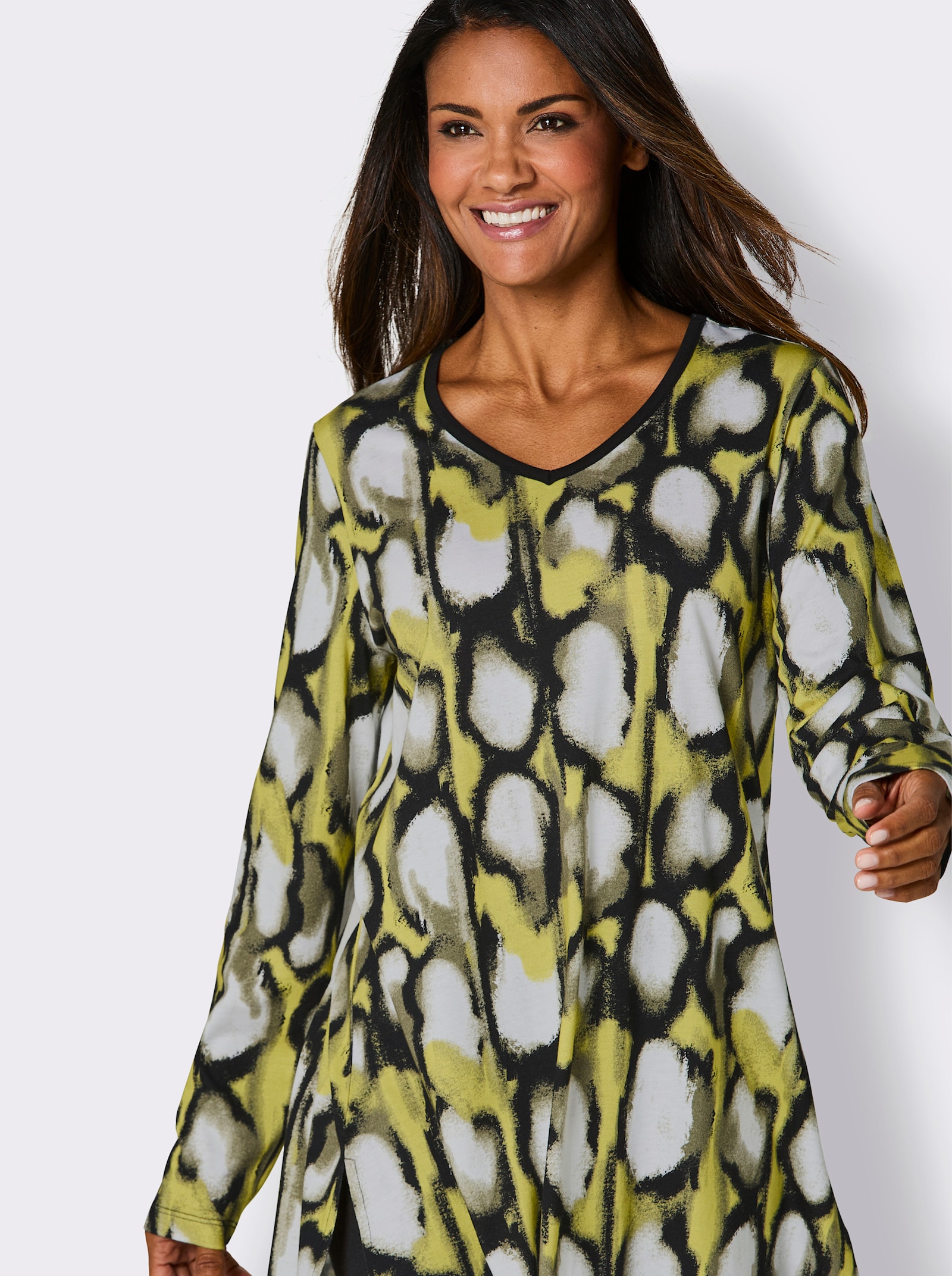 wäschepur Schlafanzug - schwarz-limone-bedruckt