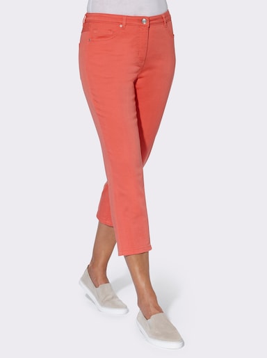 3/4-jeans met bandjesversiering - koraal