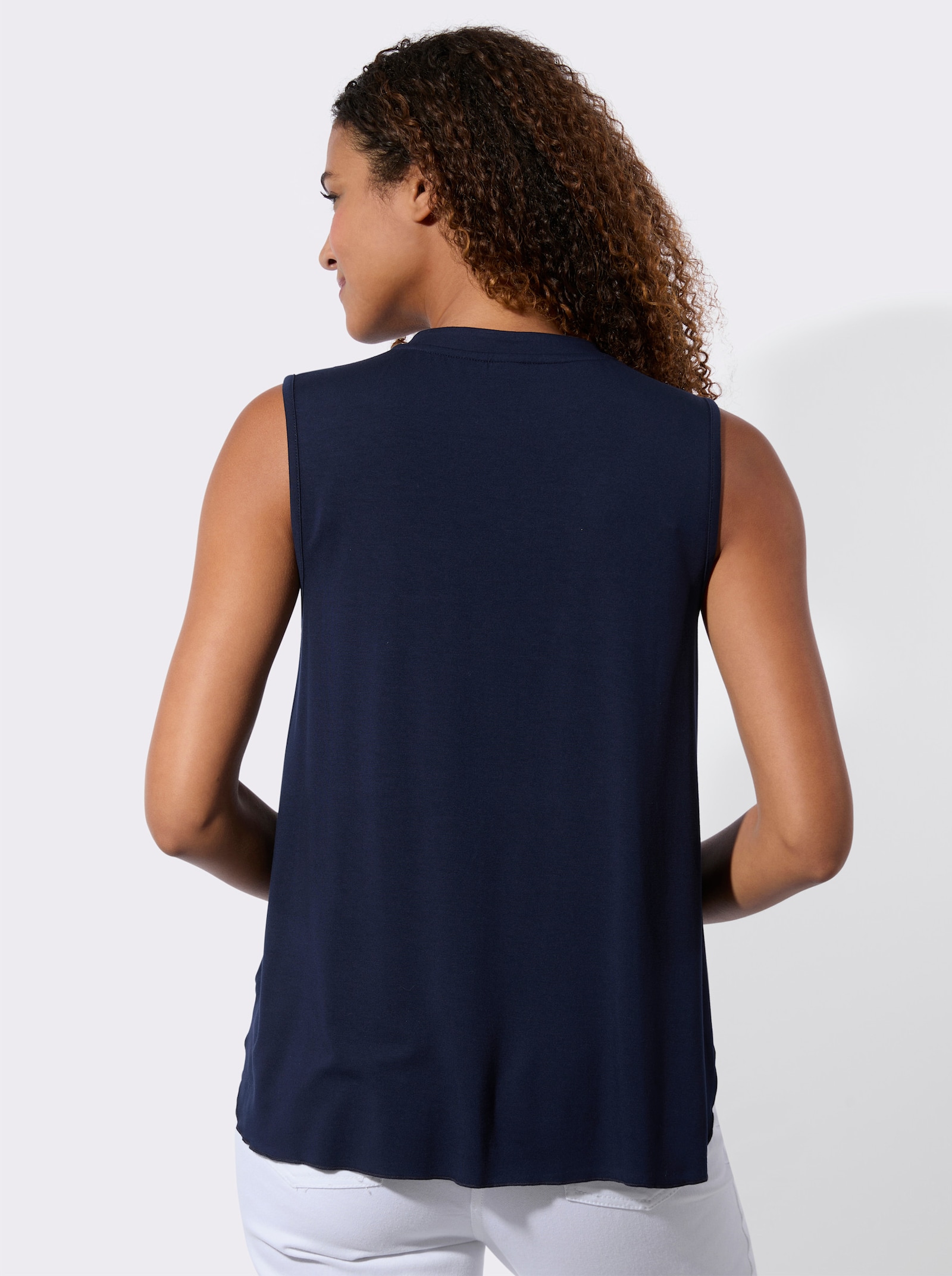 Shirttop mit Kordeln und Quasten - marine