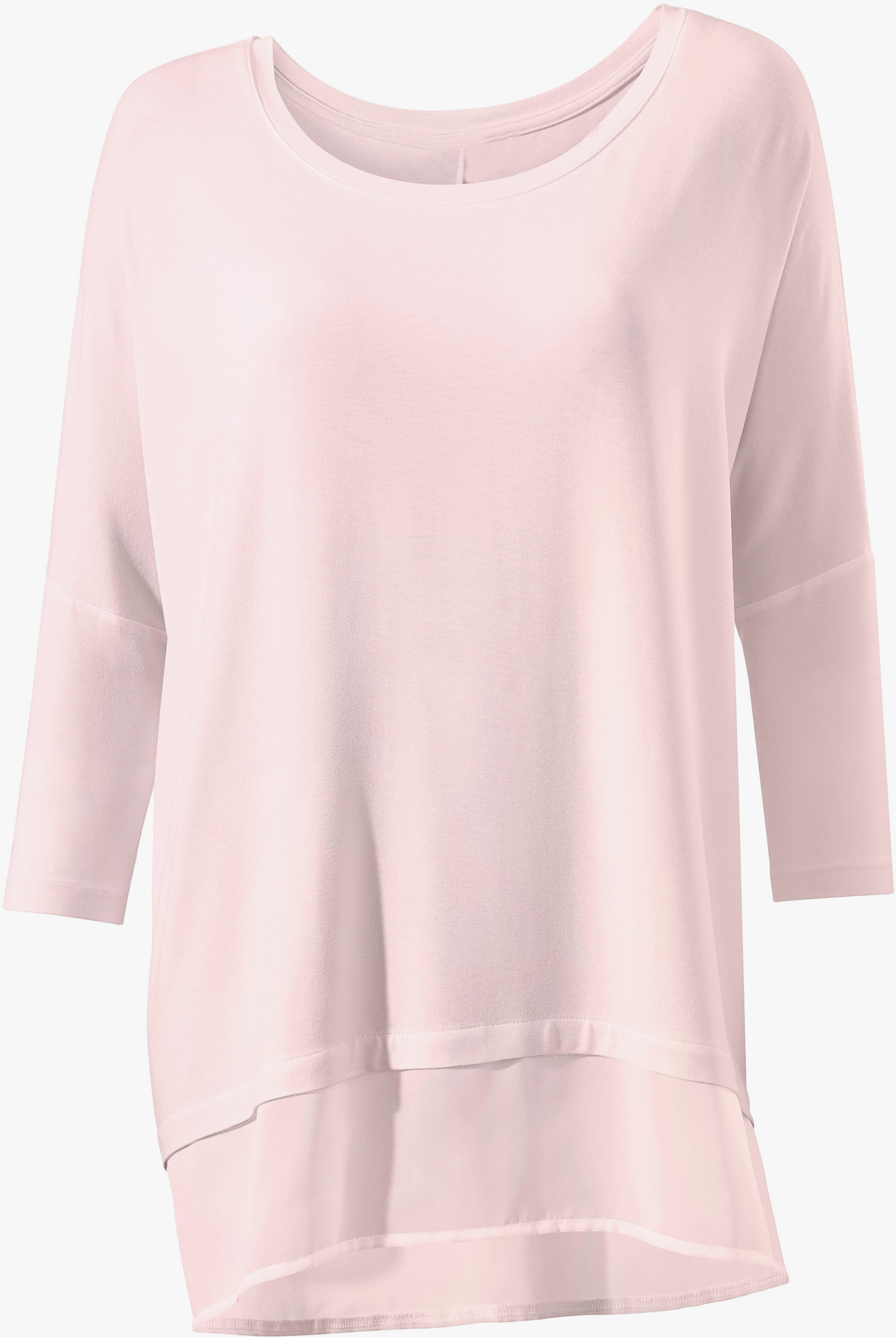 heine Oversize-Shirt mit Chiffon-Saum - rosé