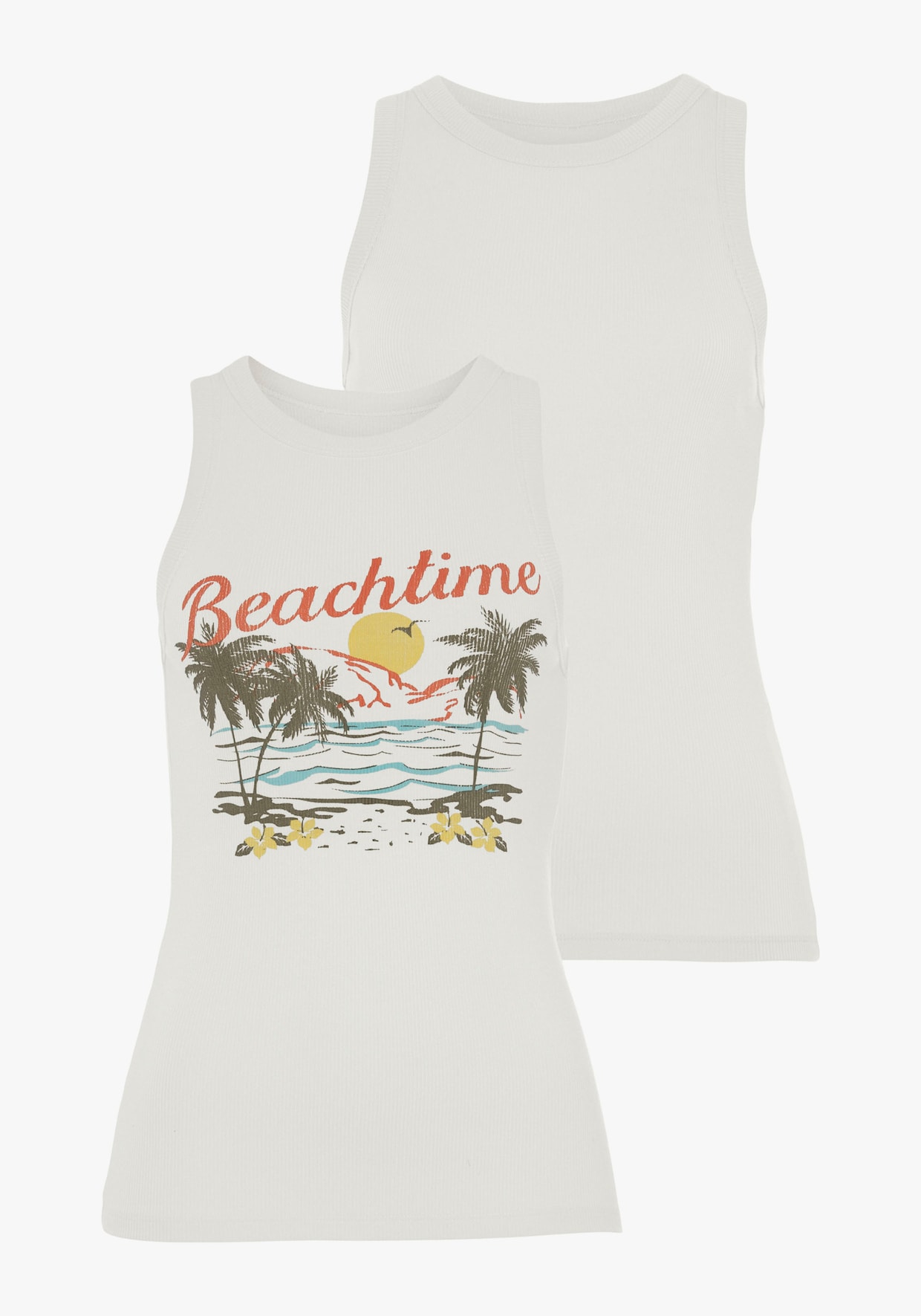 Beachtime Tanktop - crème bedrukt