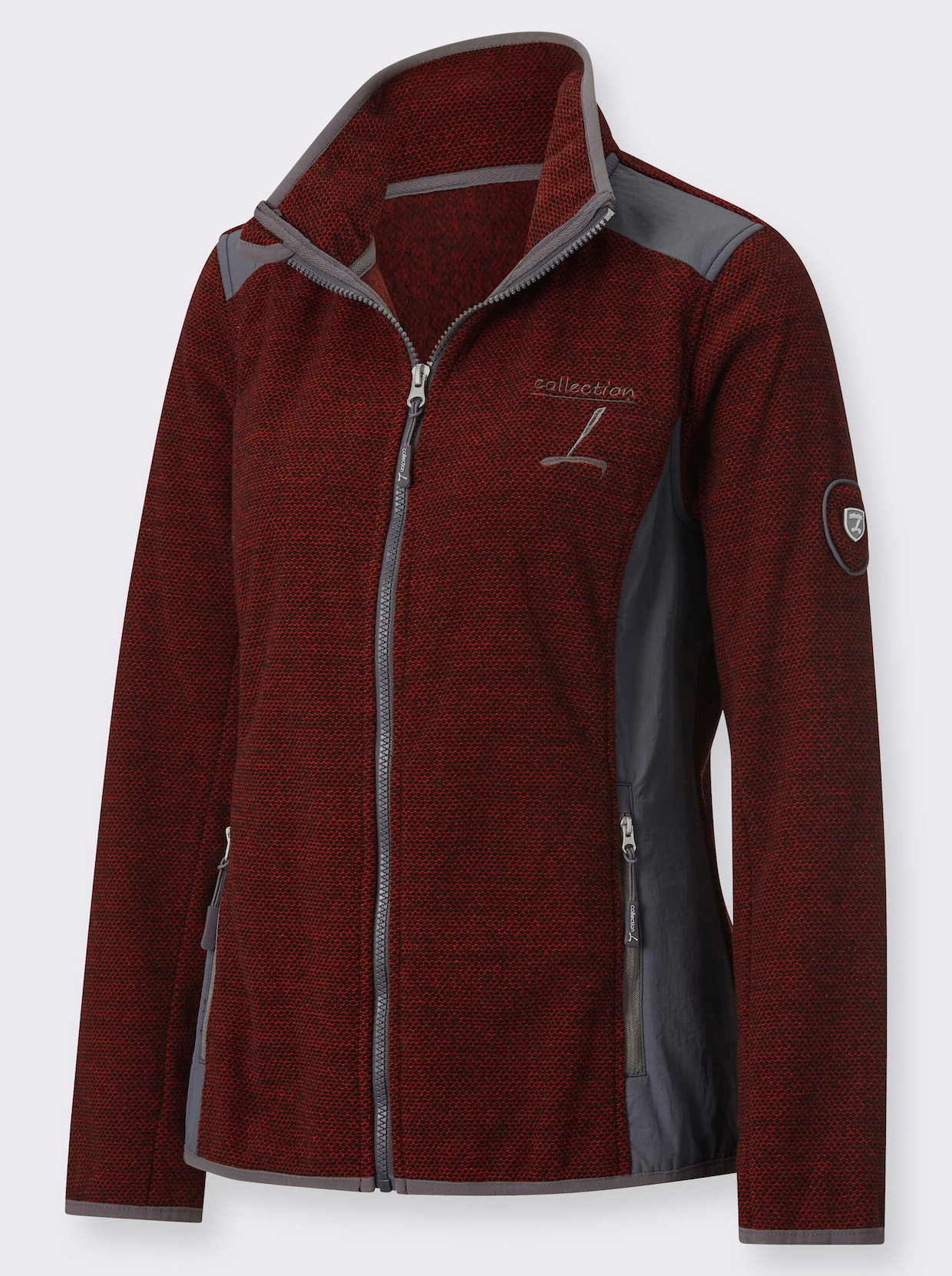 Veste polaire - fraise-anthracite chiné