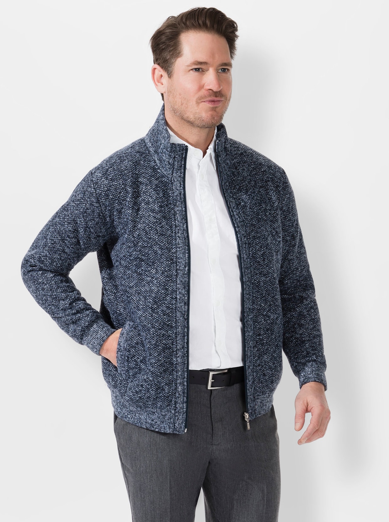 Marco Donati Strickjacke - blau-meliert