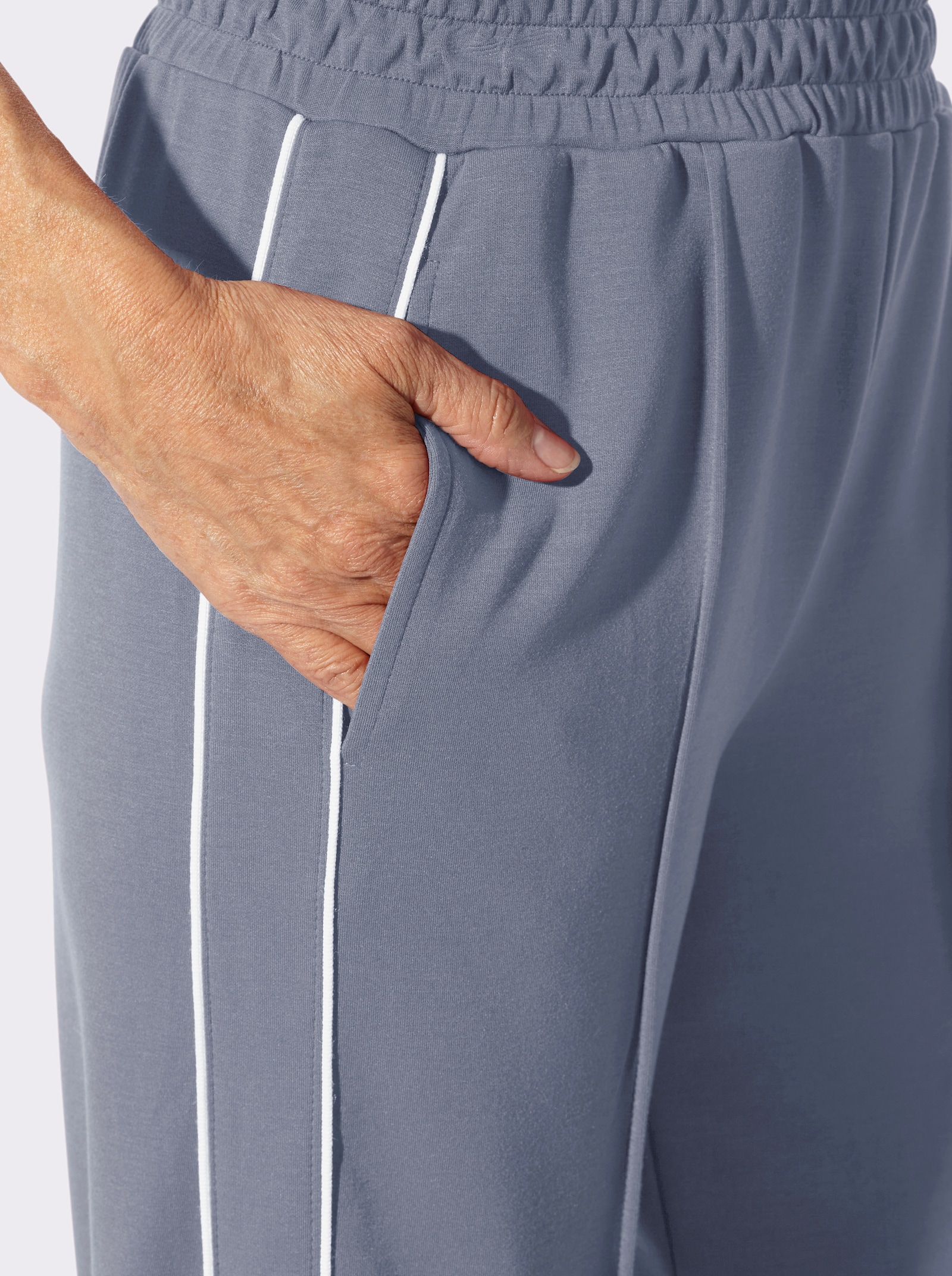 Sweathose in weiter Form - taubenblau