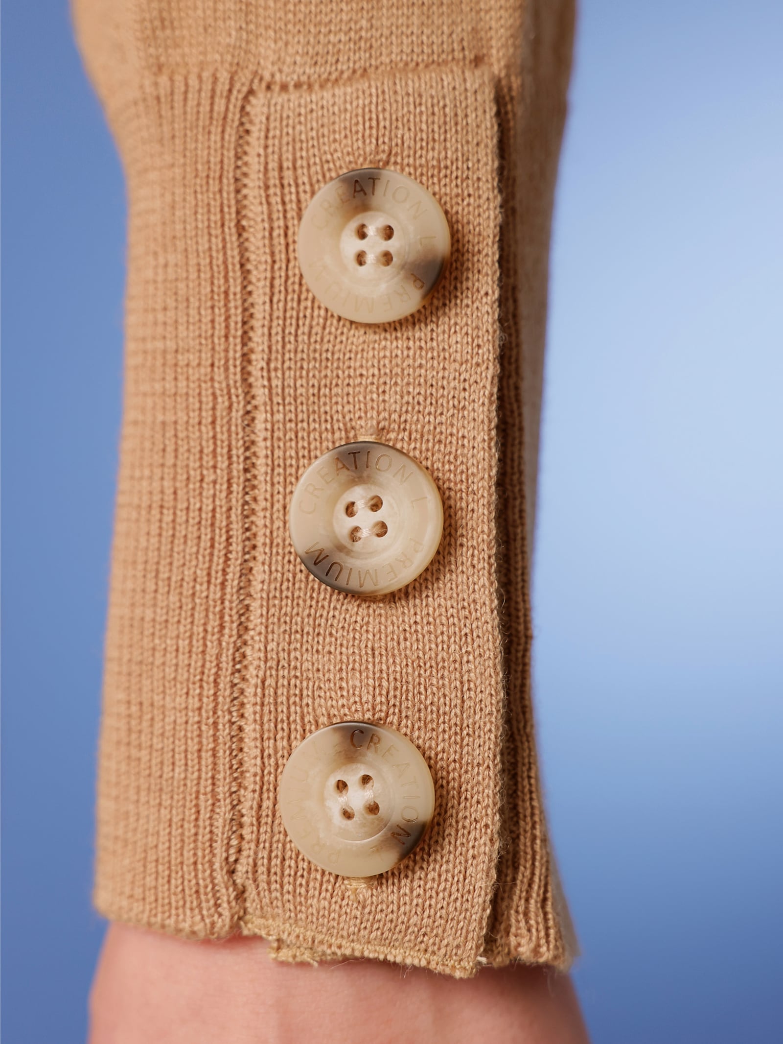 CREATION L PREMIUM Rollkragenpullover mit hohen Rippbünchen - camel