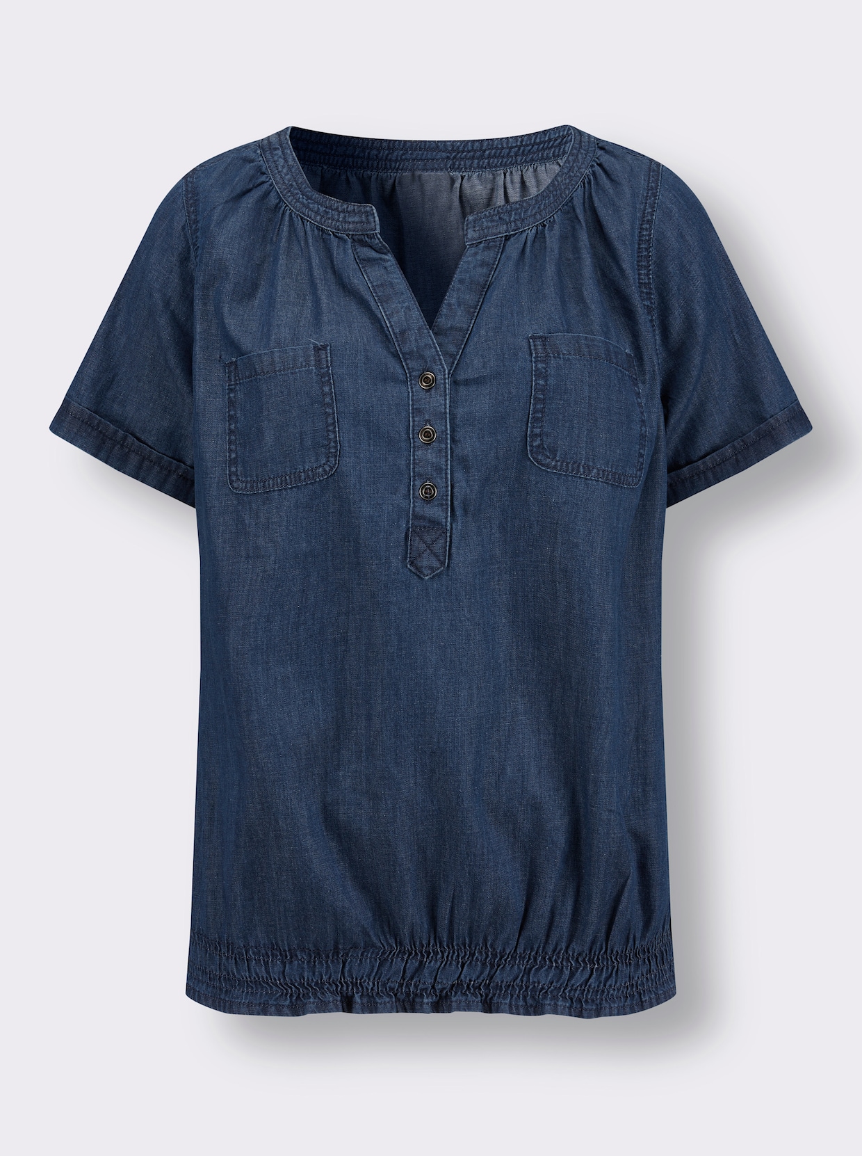 Jeansblouse - blue-stonewashed