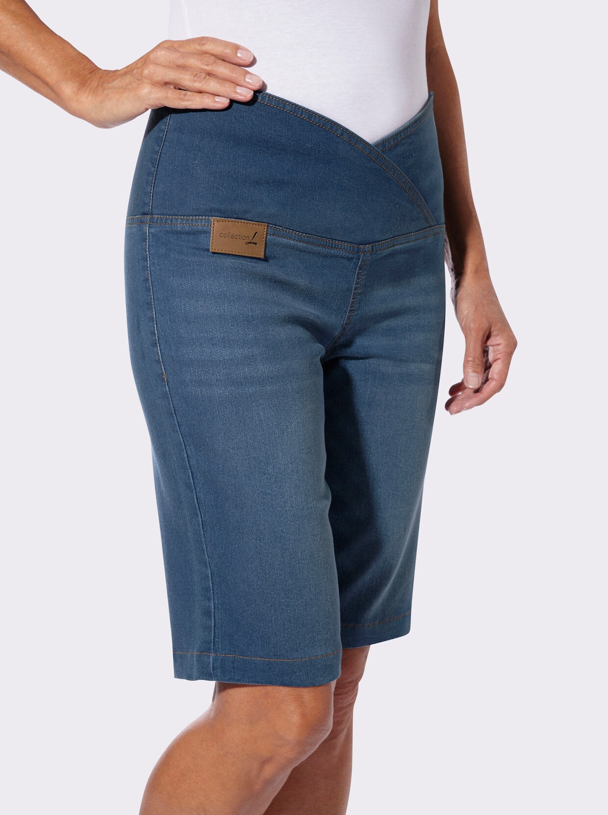 Jeansbermudas - blue-bleached