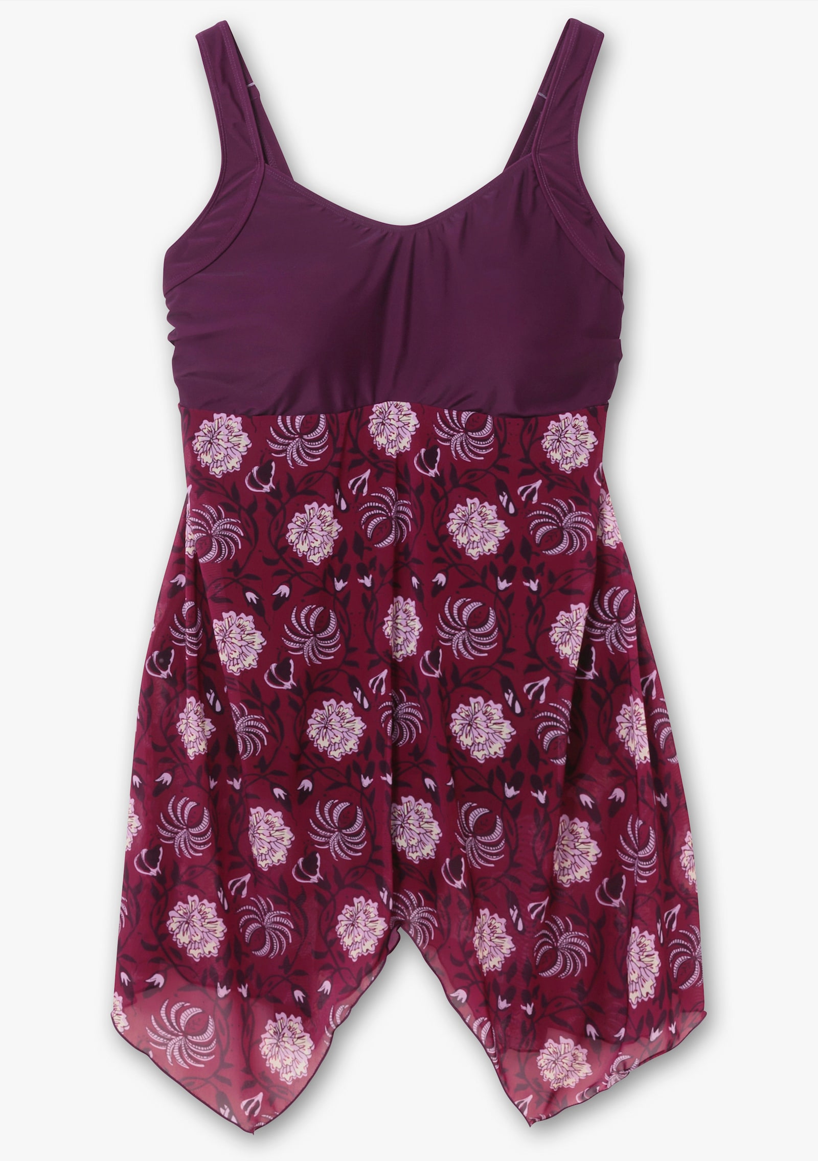 sheego by Joe Browns Badekleid mit Karree-Ausschnitt - beere-gemustert