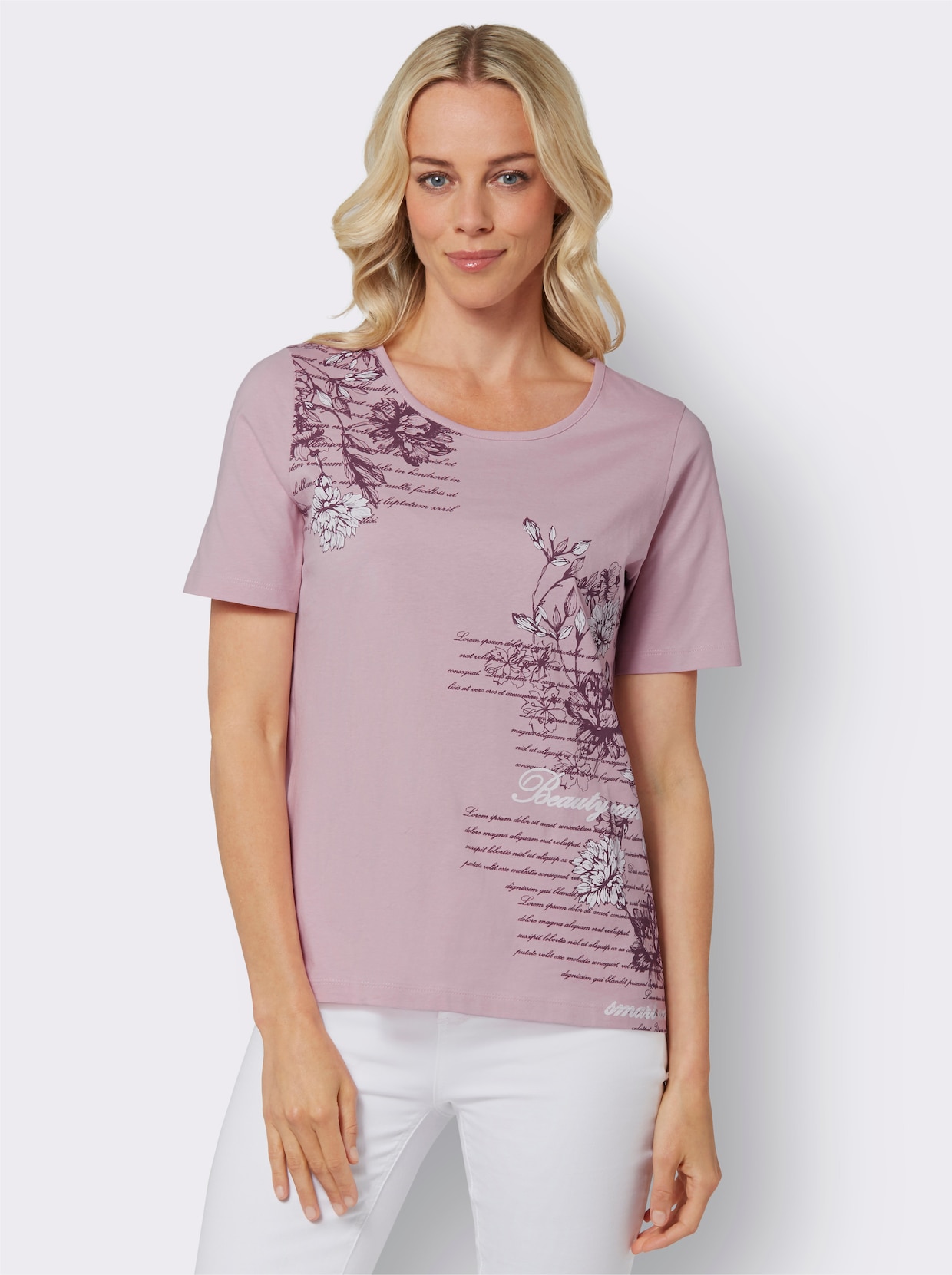 Shirt met korte mouwen - roze geprint