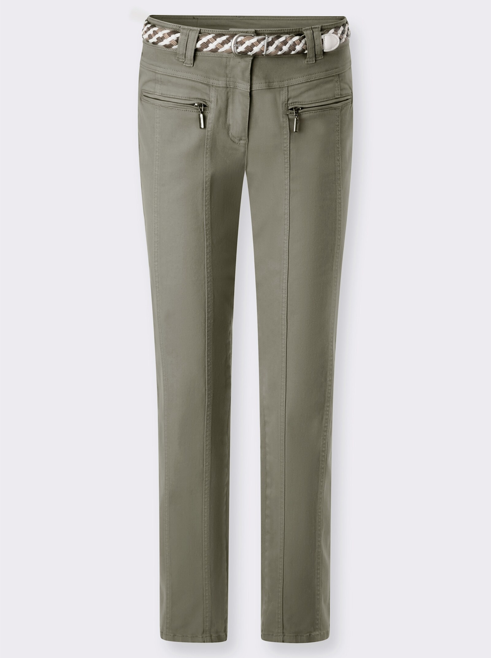 Hose in Baumwoll-Stretch-Qualität - khaki