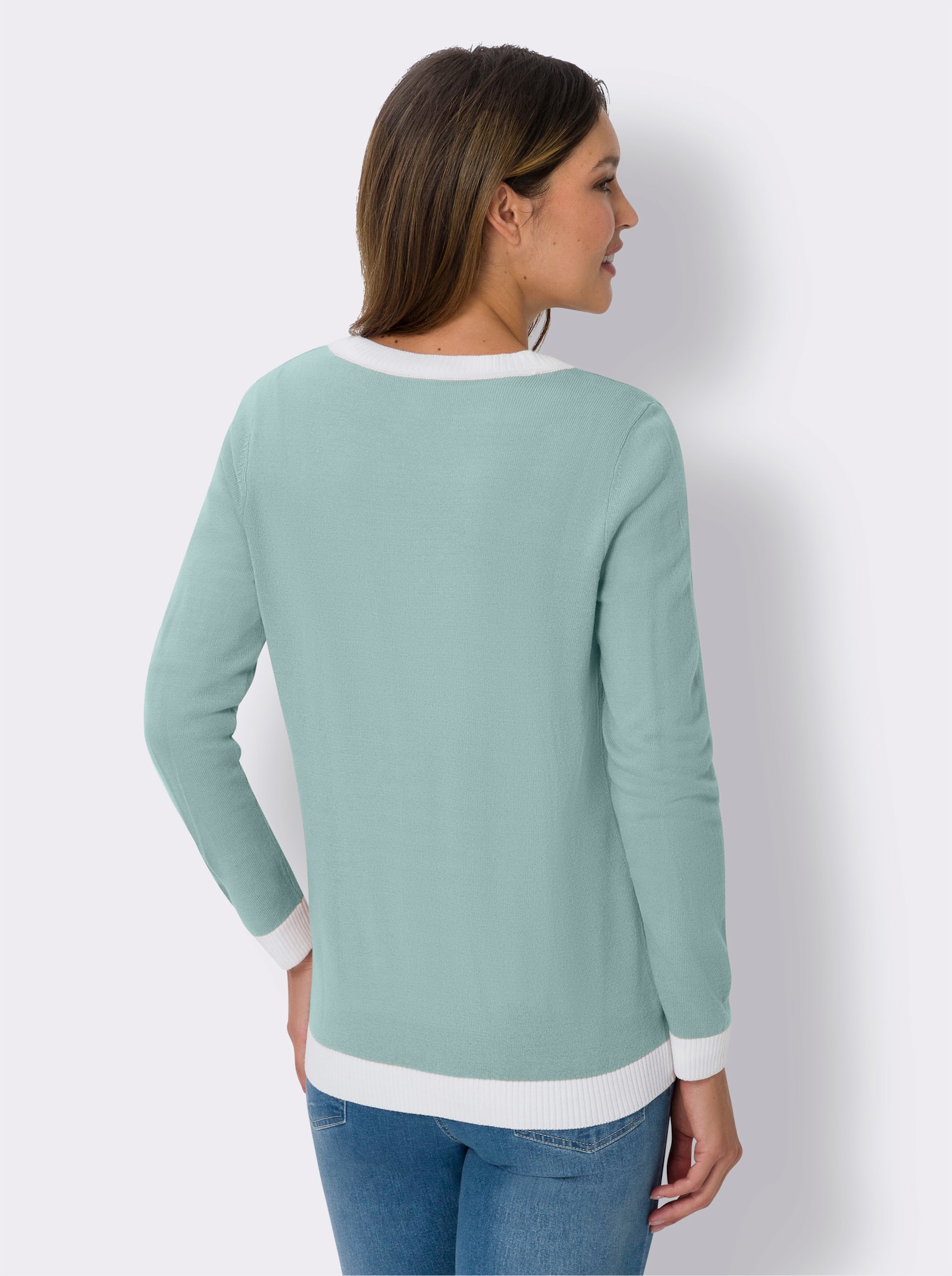 Pletený kabátek s jednobarevnými žebrovanými lemy - limetková