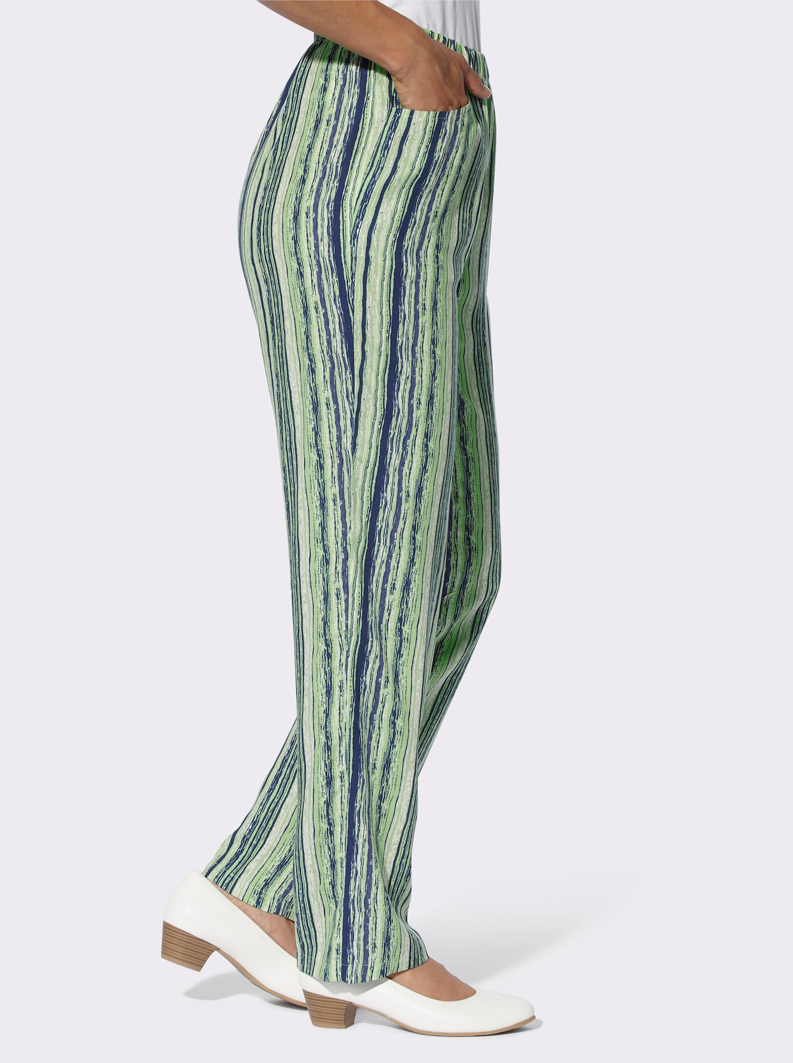 Schlupfhose im Doppelpack - reseda + reseda-bedruckt