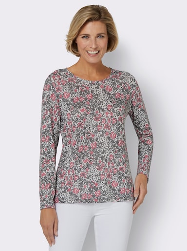 Print-Shirt in Jersey-Qualität - weiß-gemustert