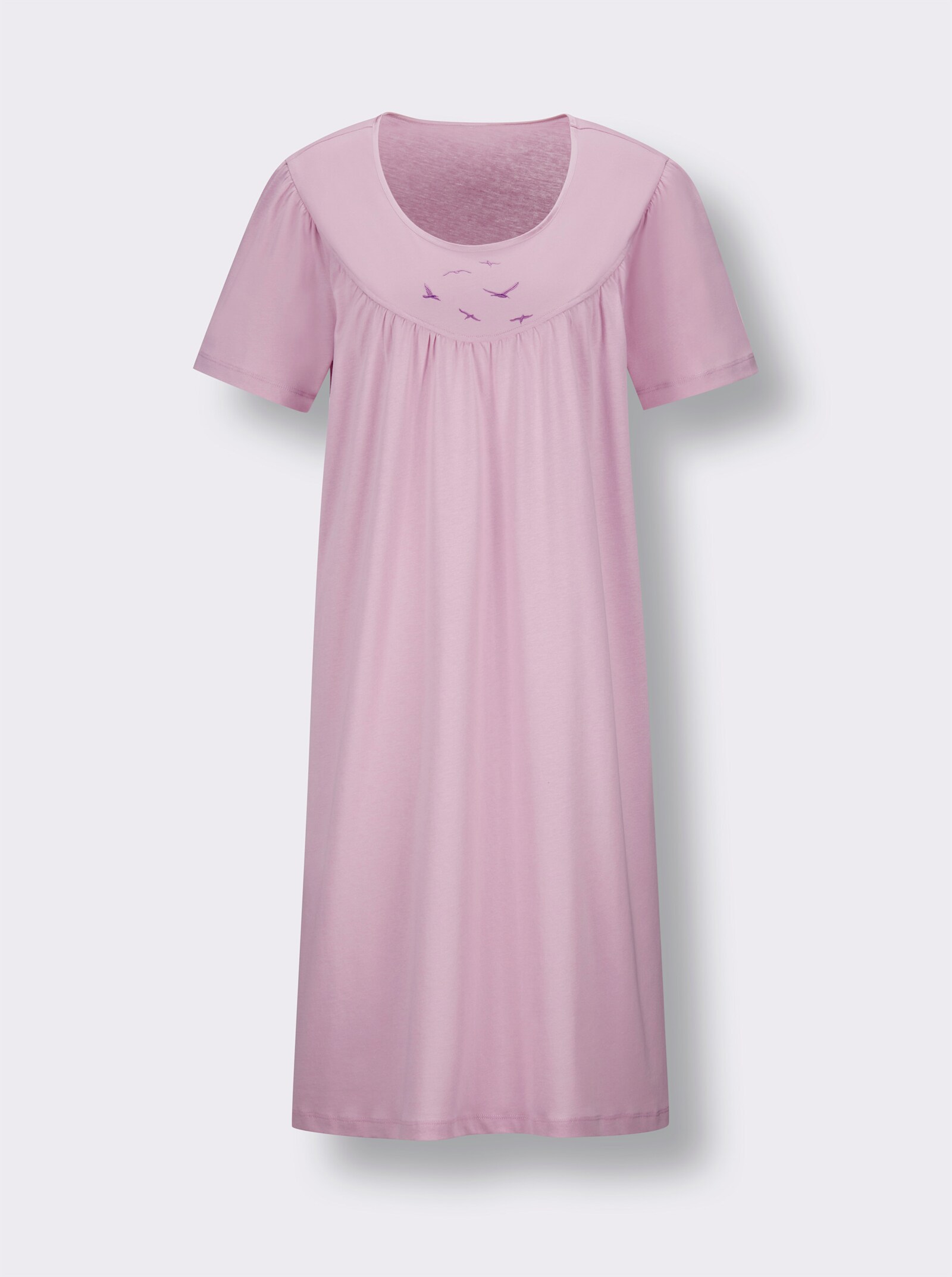 wäschepur Nachthemd met vogelborduursel - roze