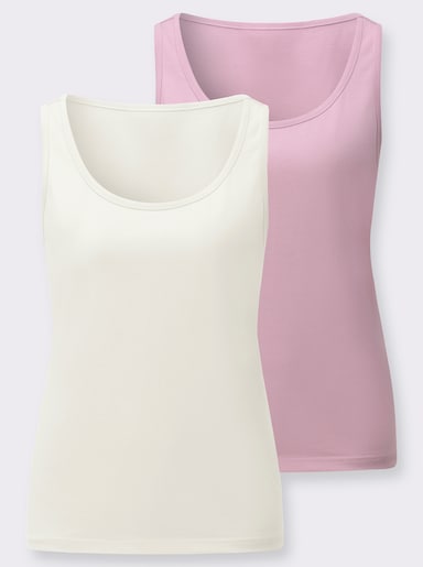 Shirttop - rosé + ecru