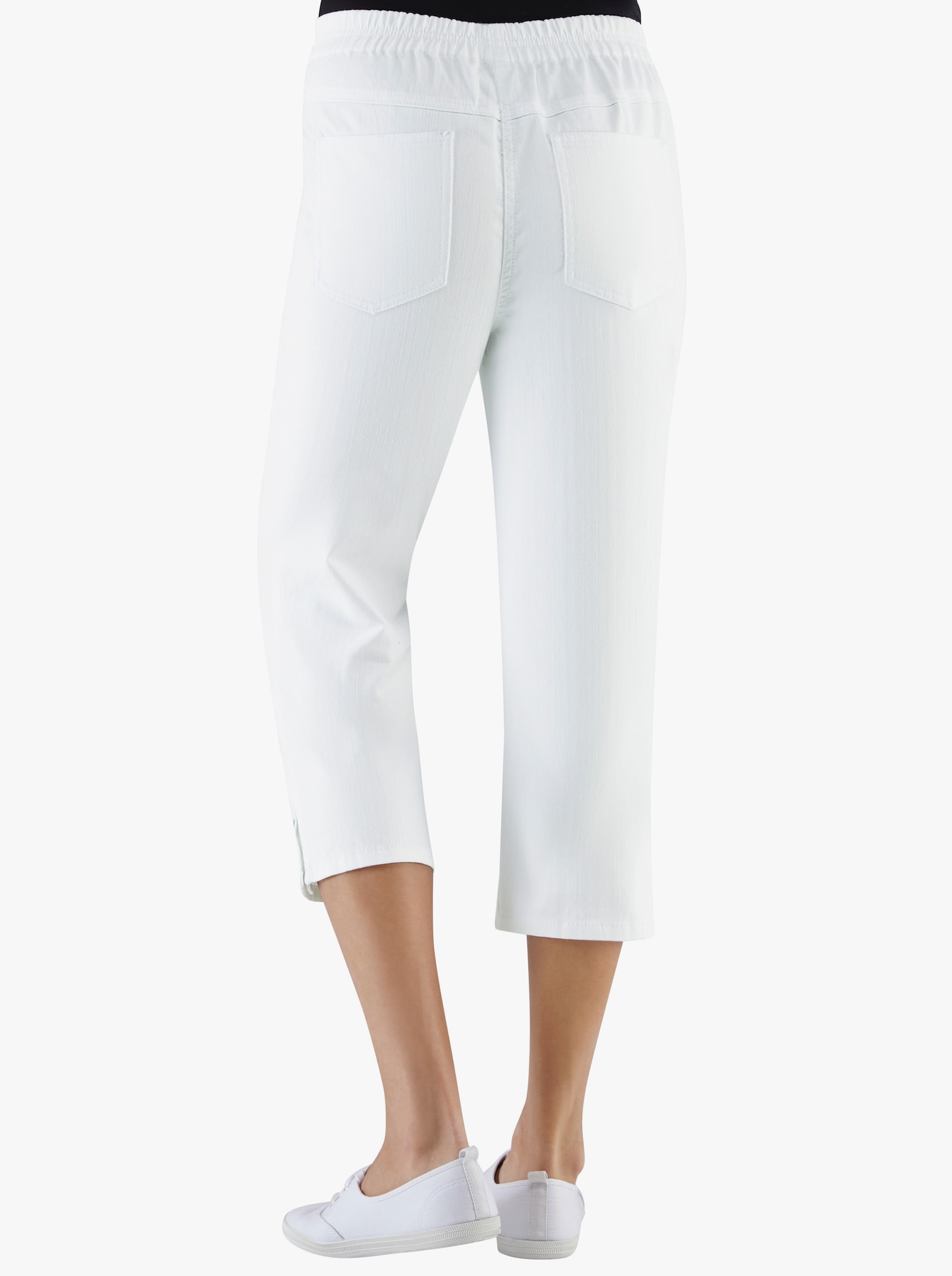 Capri-jeans met sierstuds - wit