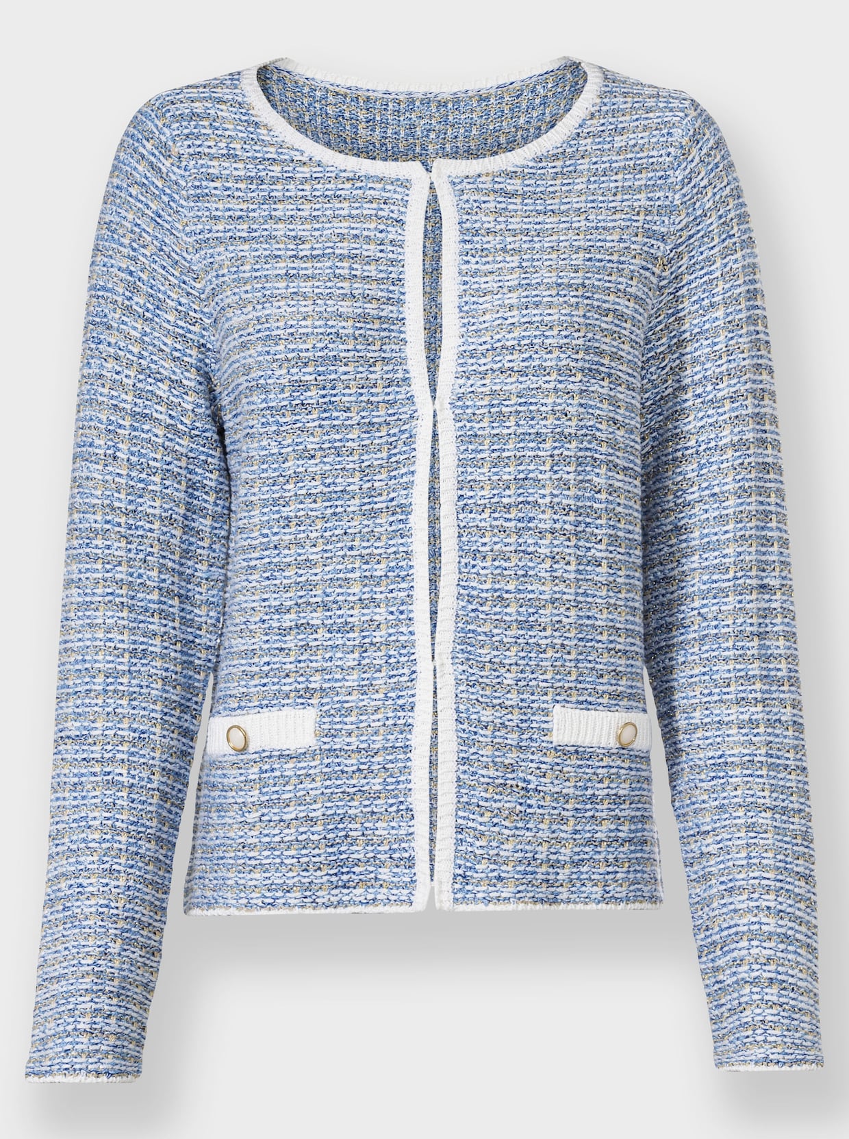 heine veste en tricot - bleu ciel-écru chiné