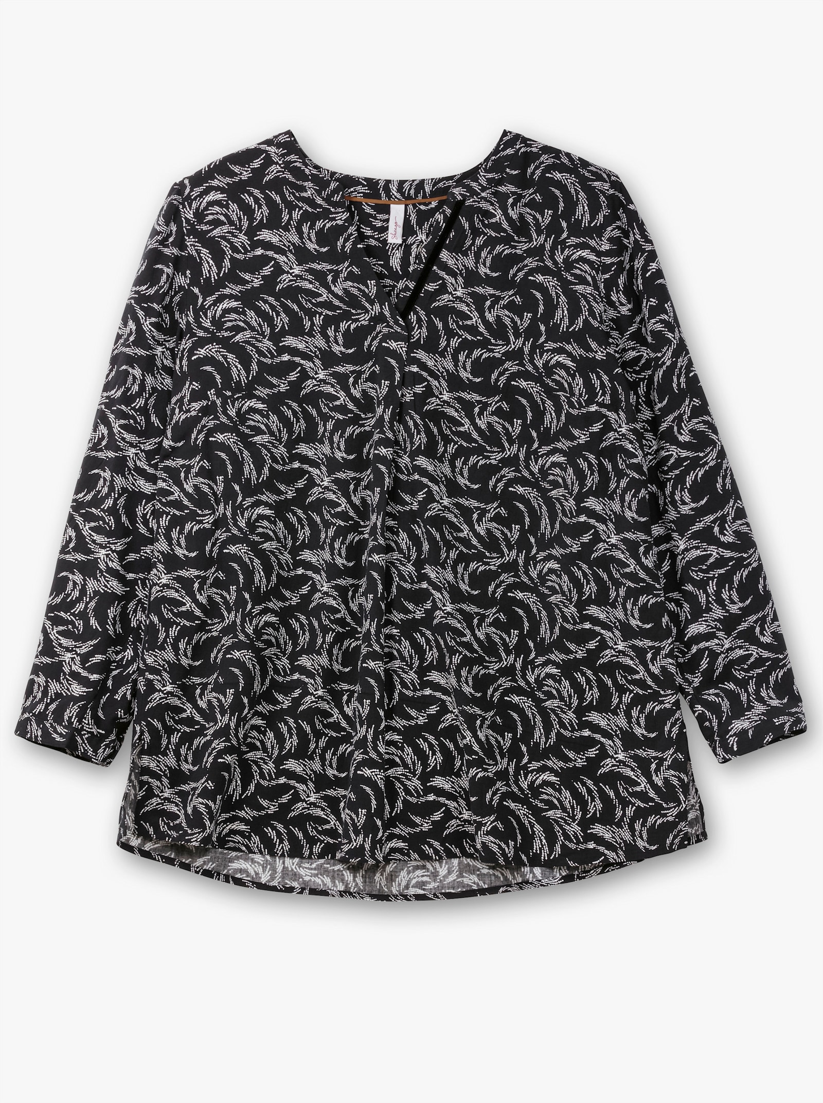 sheego Tunika mit Alloverdruck, aus Viskose - schwarz-weiß gemustert